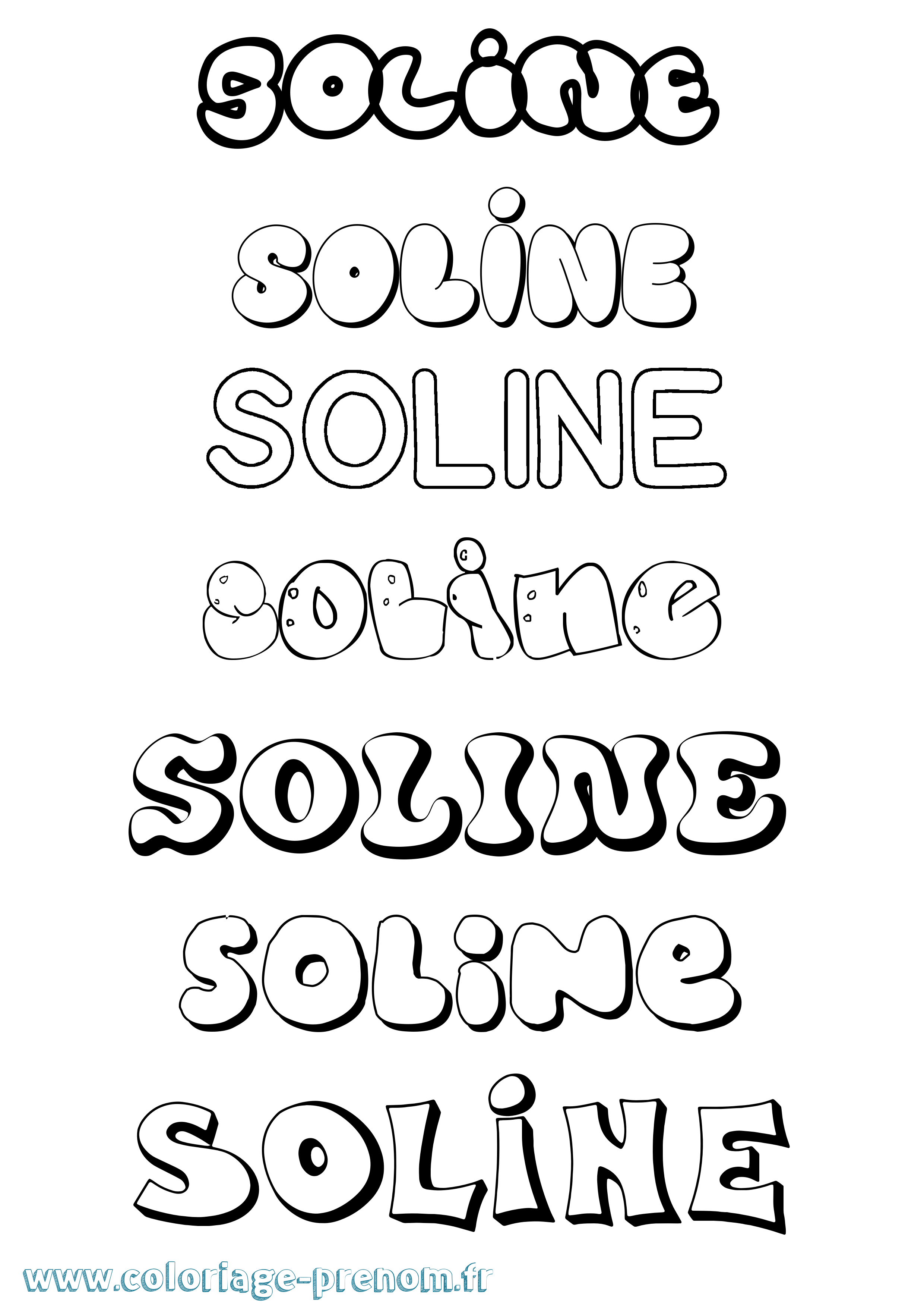 Coloriage prénom Soline