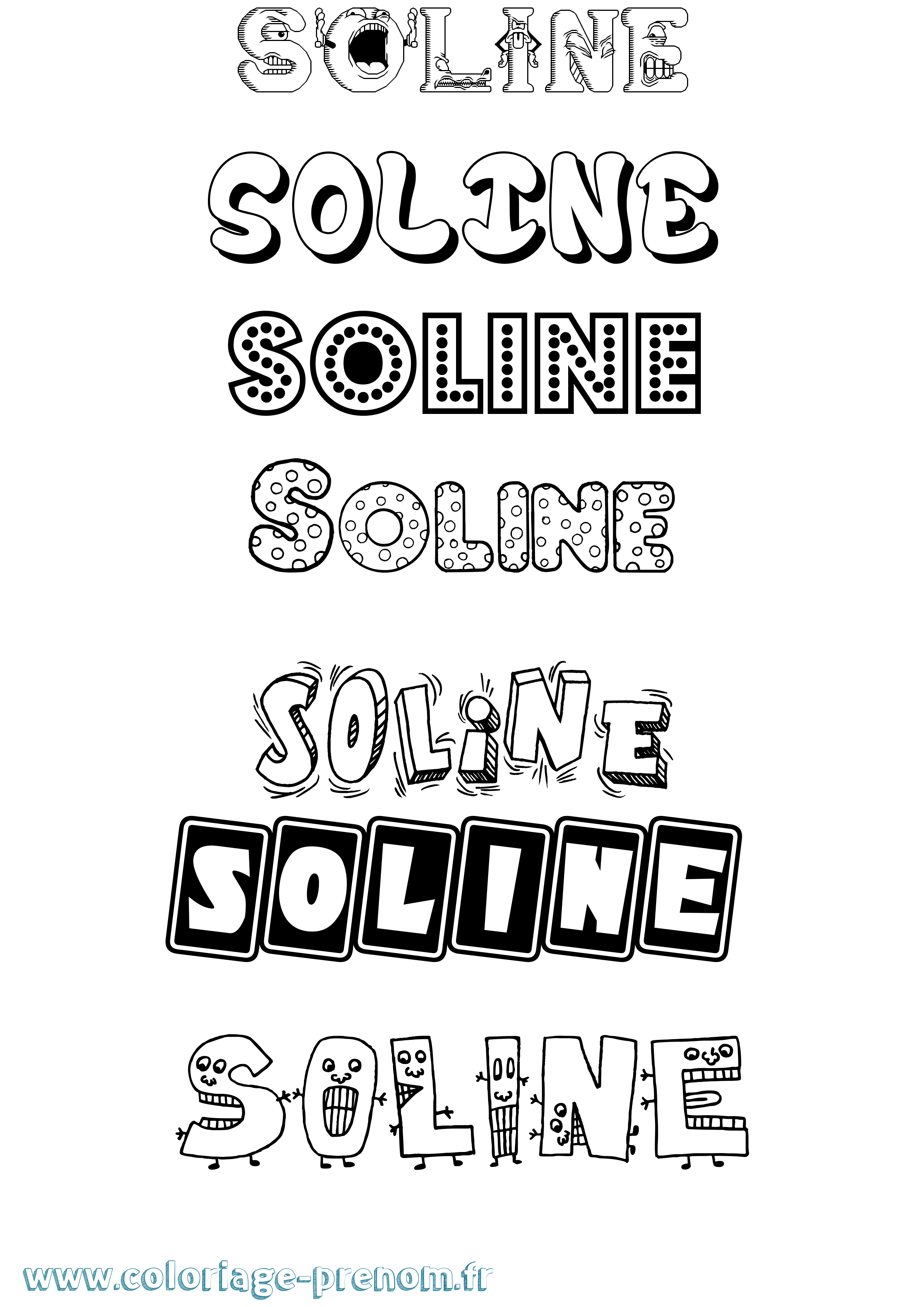 Coloriage prénom Soline