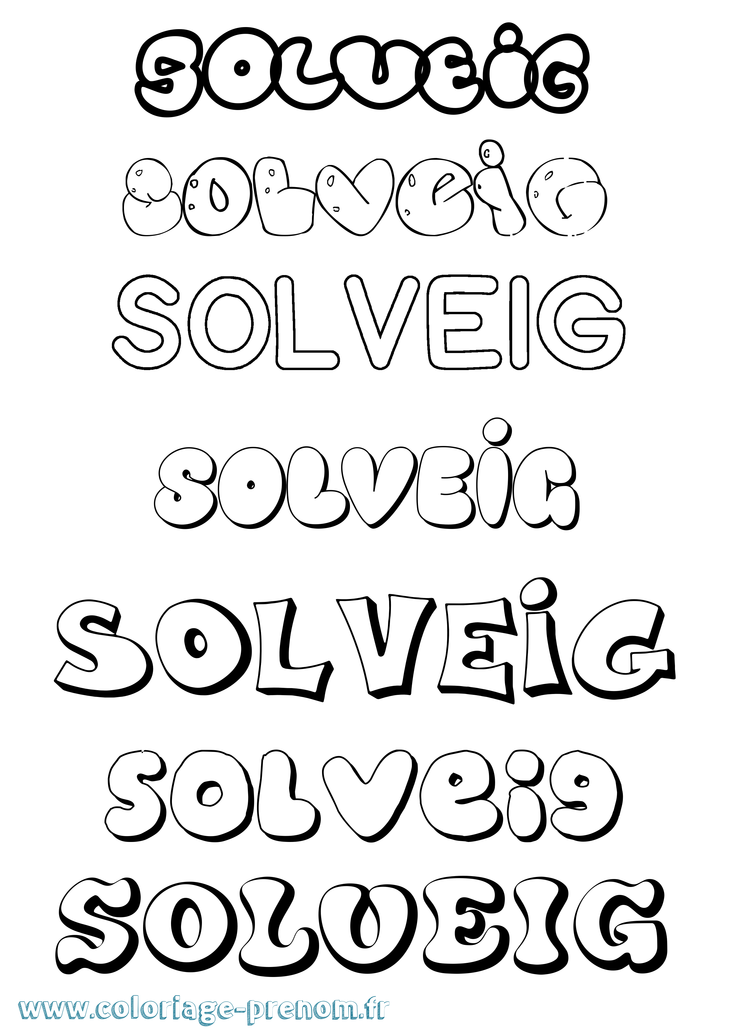 Coloriage Solveig Coloriage prénom Solveig