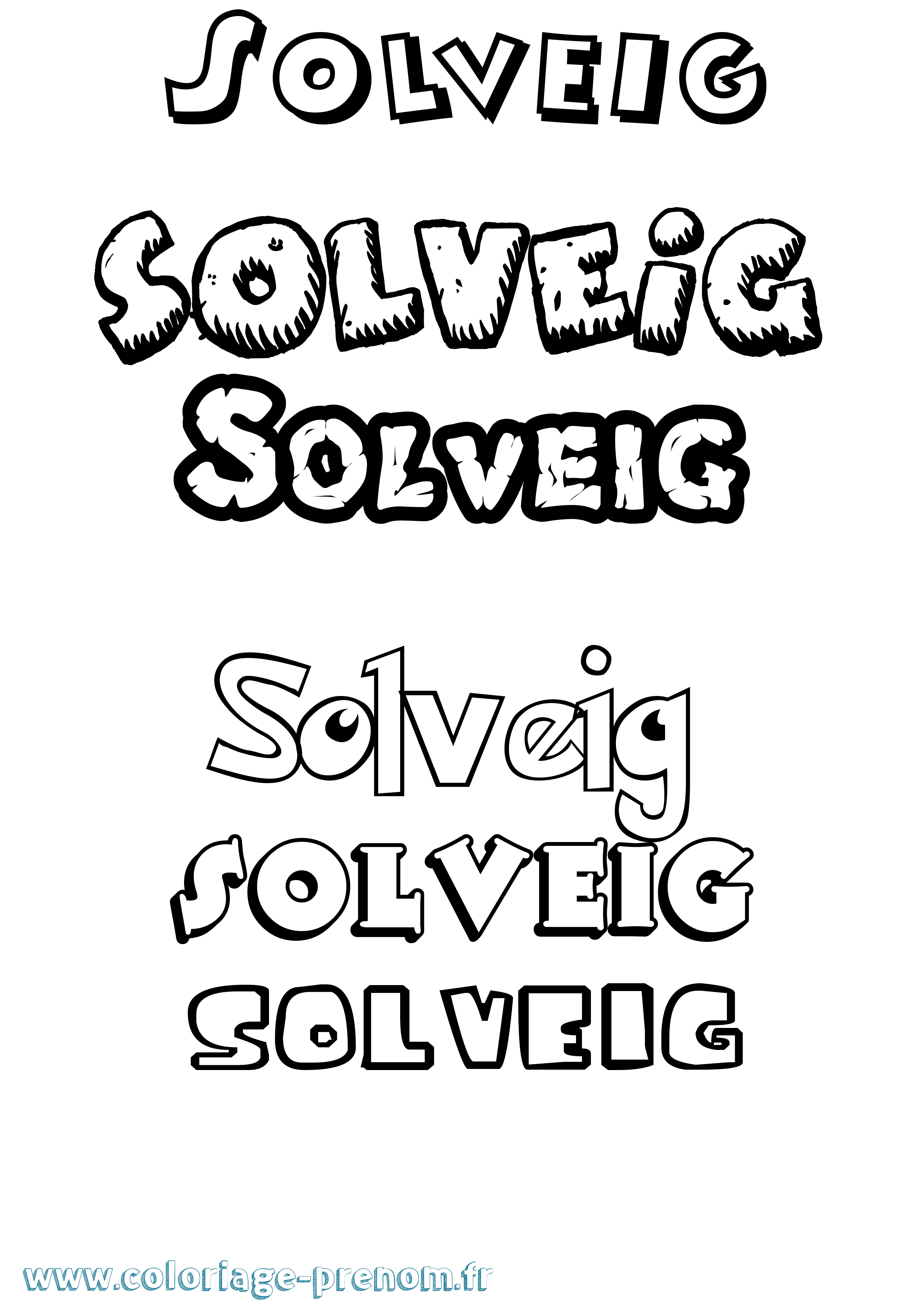 Coloriage Solveig Coloriage prénom Solveig