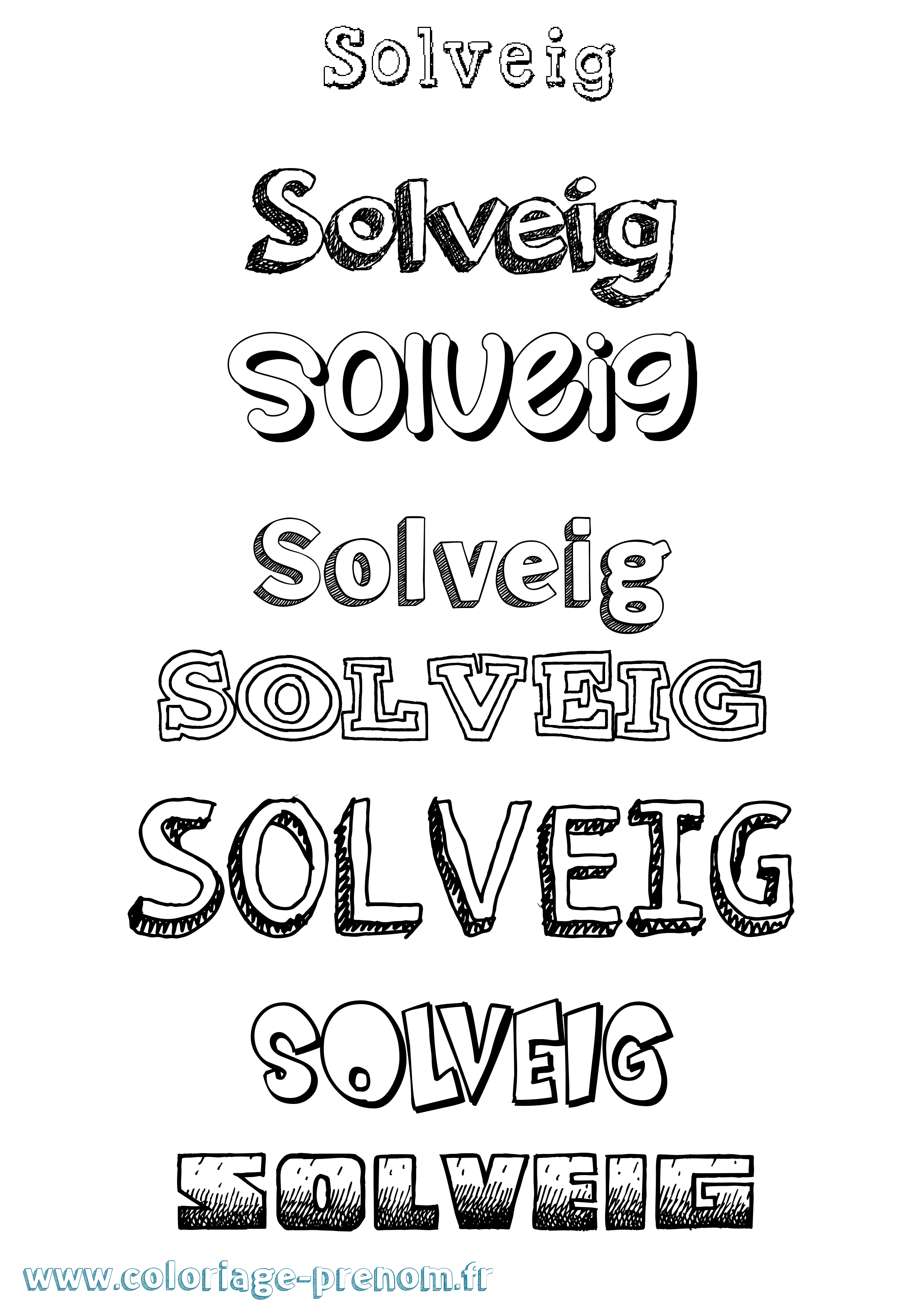 Coloriage Solveig Coloriage prénom Solveig