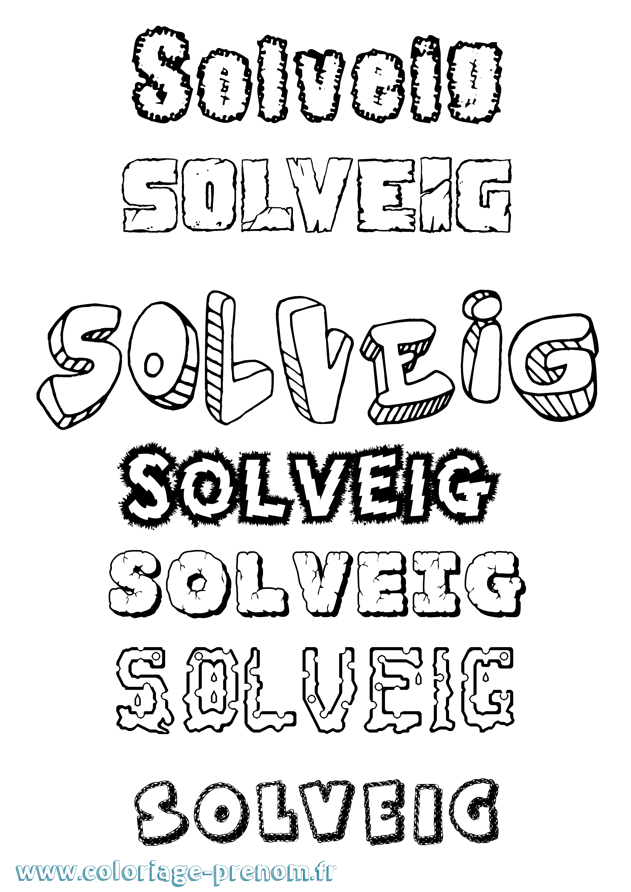 Coloriage Solveig Coloriage prénom Solveig