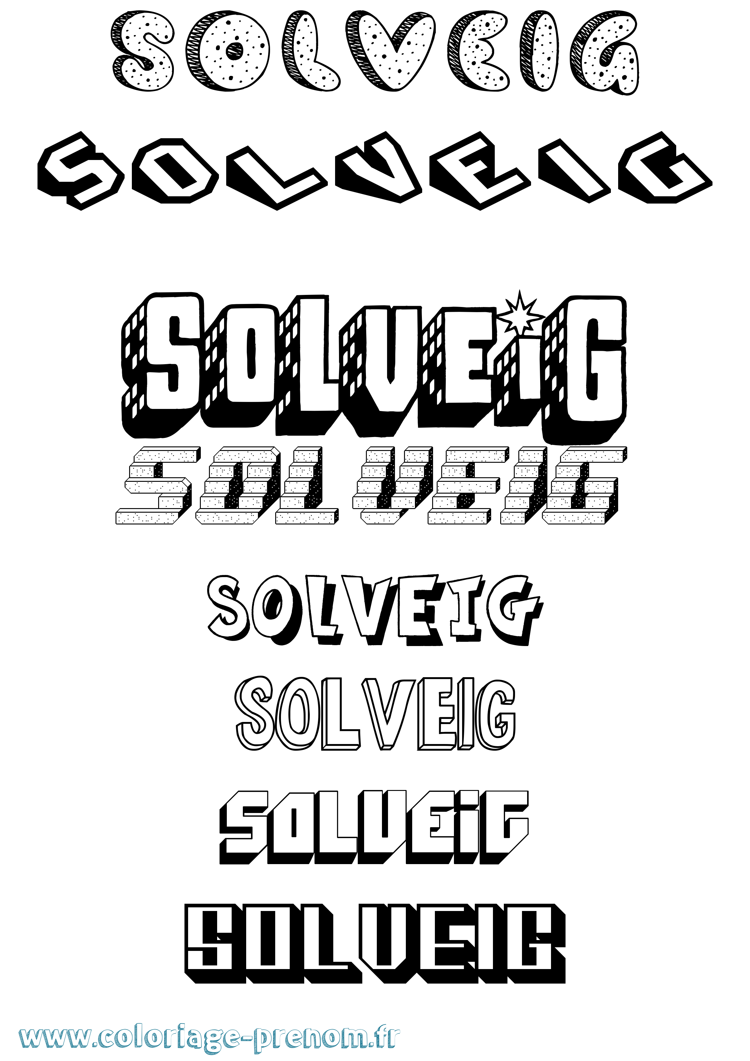Coloriage Solveig Coloriage prénom Solveig