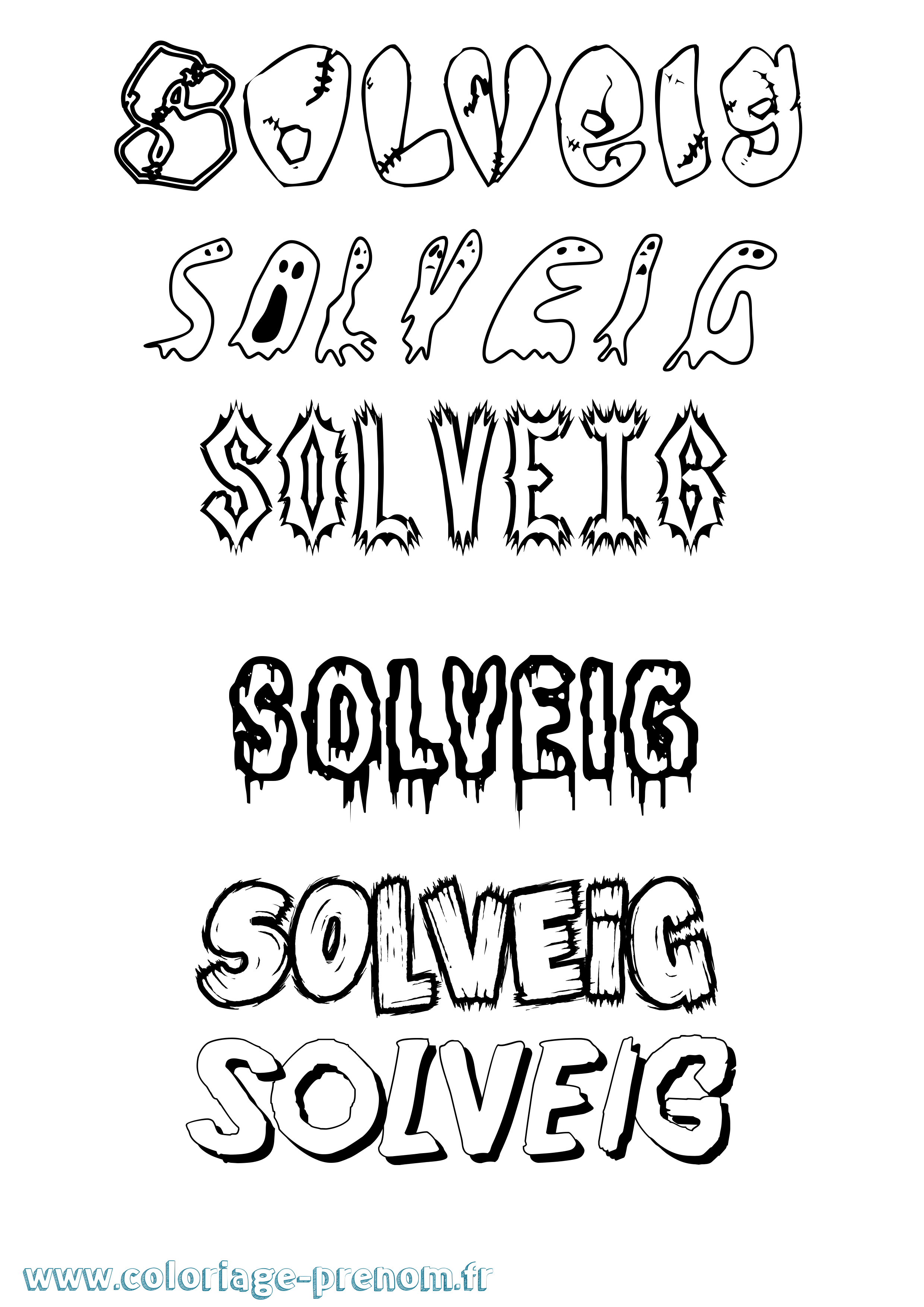 Coloriage Solveig Coloriage prénom Solveig