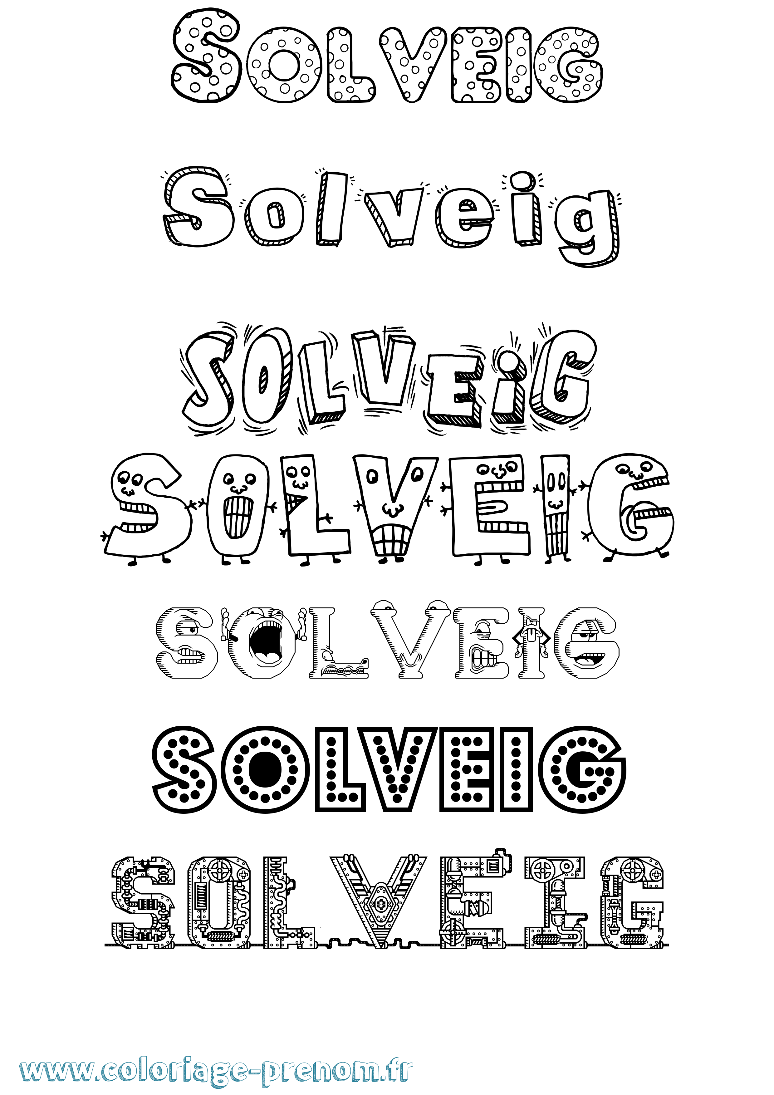 Coloriage Solveig Coloriage prénom Solveig