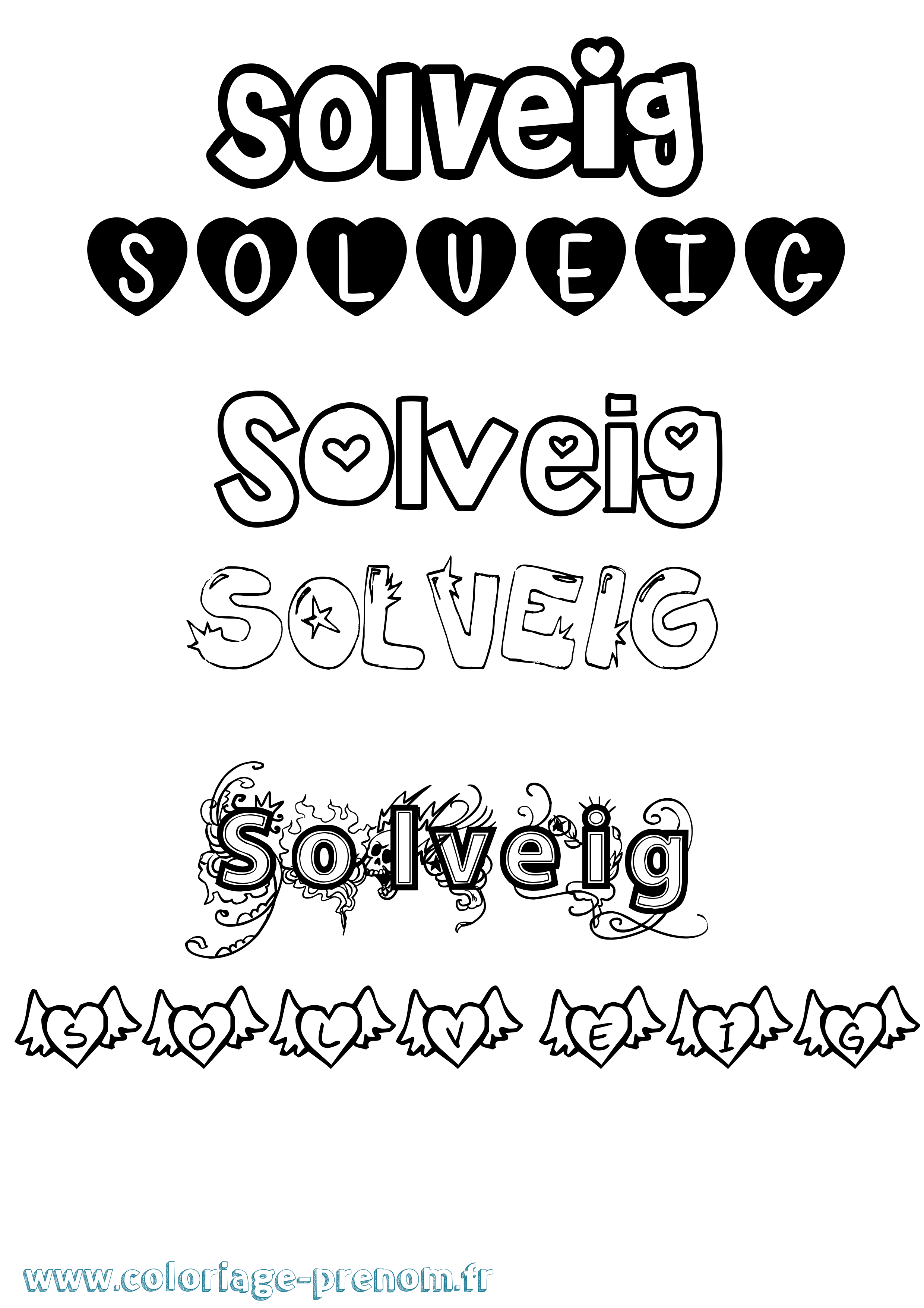 Coloriage Solveig Coloriage prénom Solveig