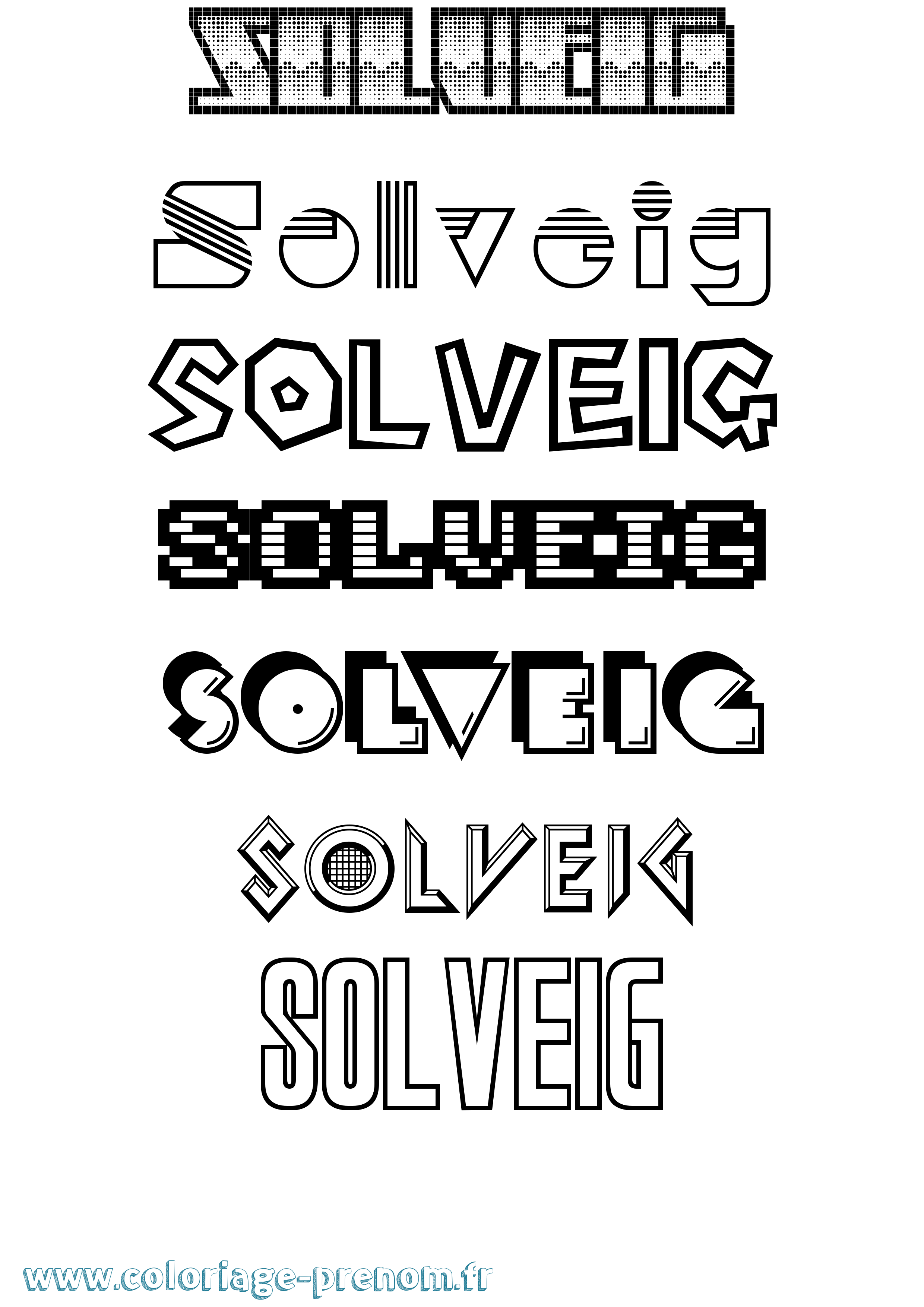 Coloriage Solveig Coloriage prénom Solveig
