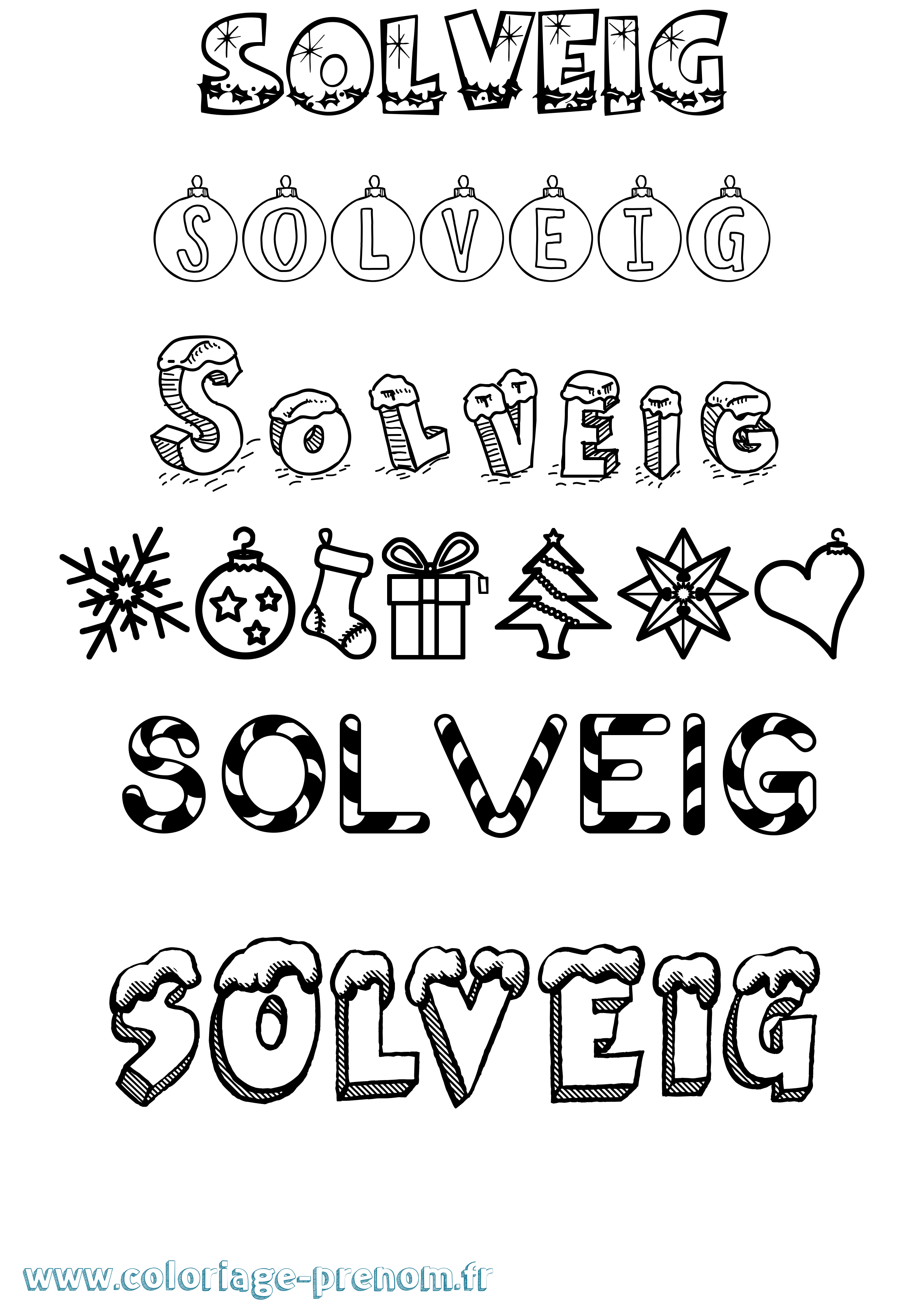 Coloriage Solveig Coloriage prénom Solveig
