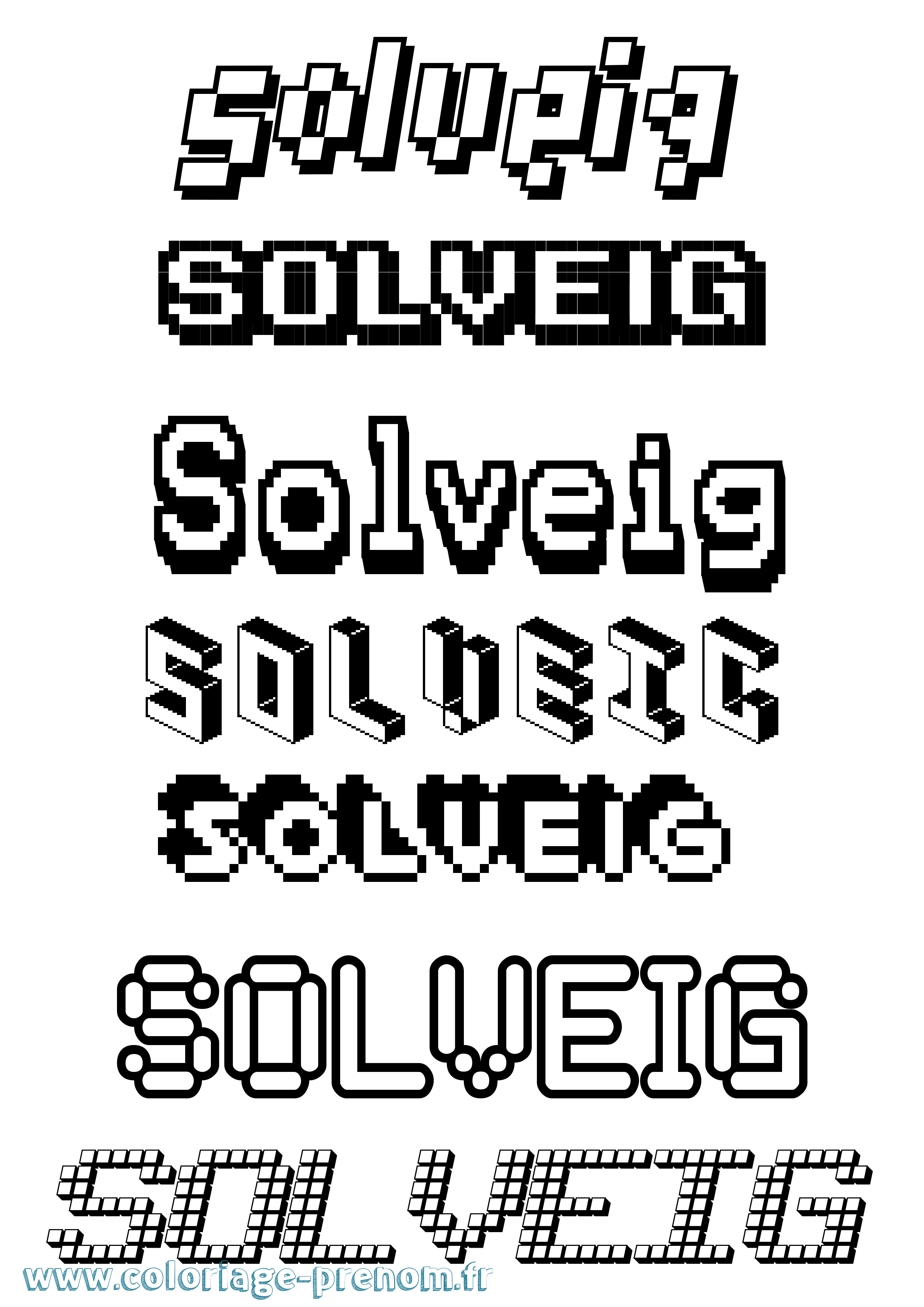 Coloriage Solveig Coloriage prénom Solveig