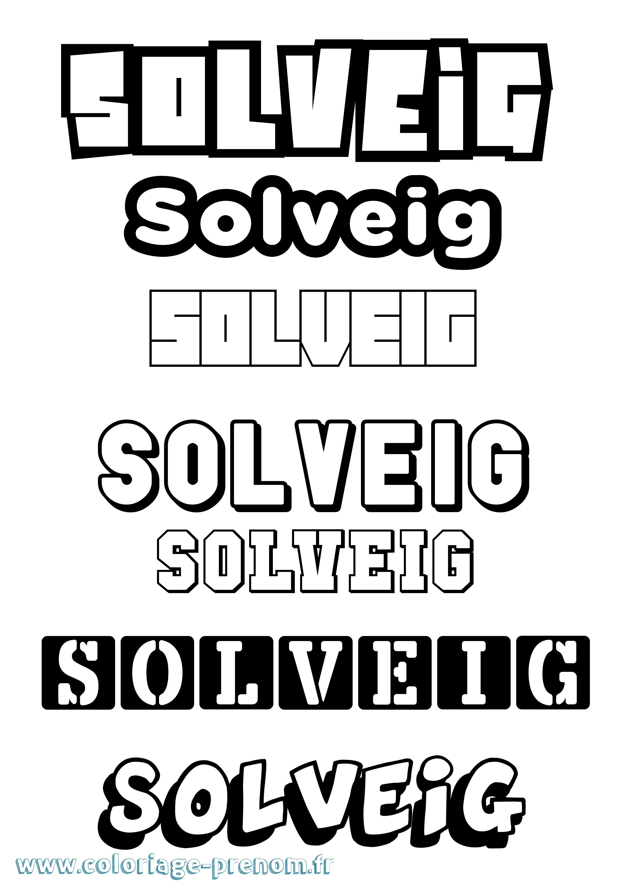Coloriage Solveig Coloriage prénom Solveig