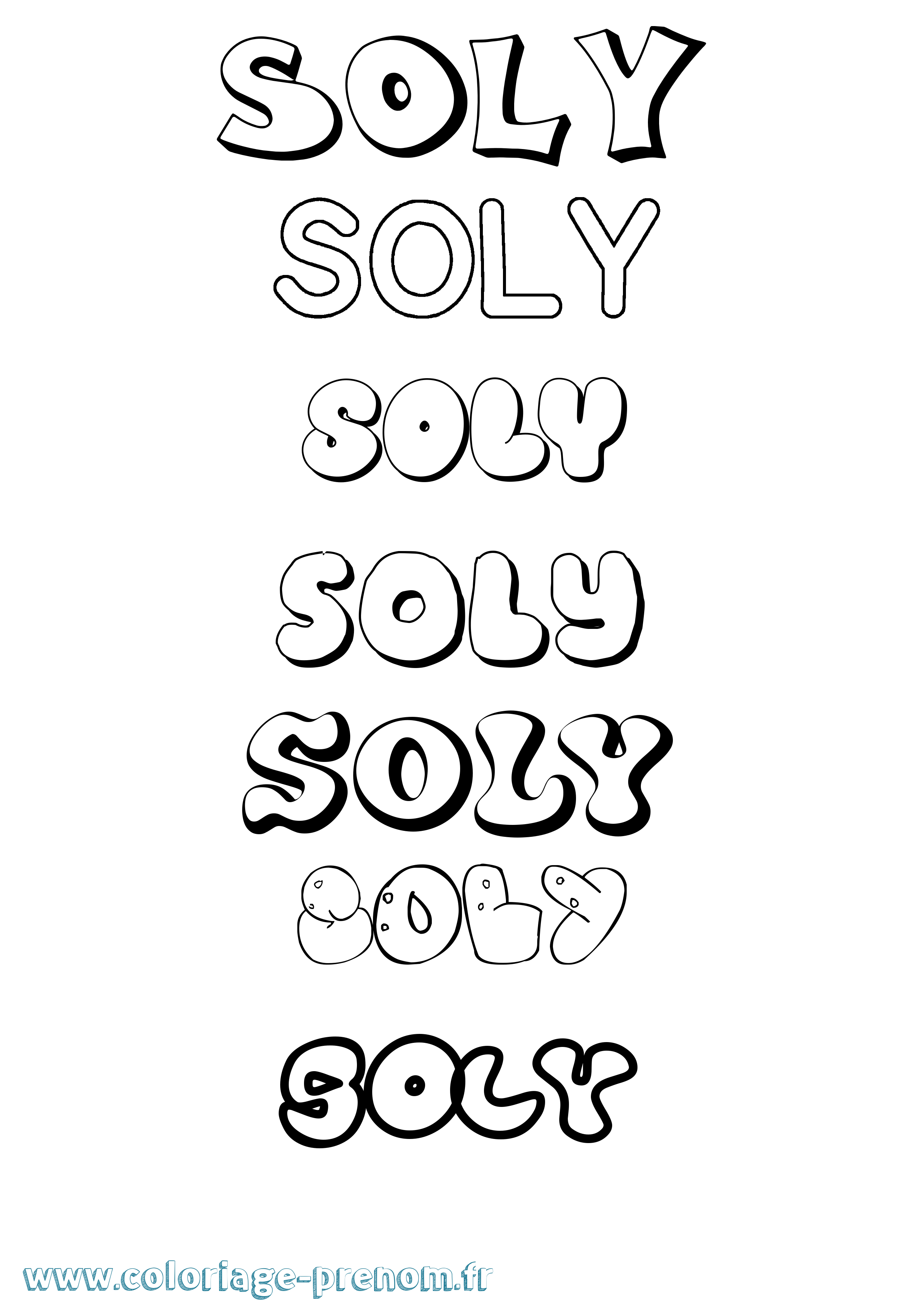 Coloriage Soly Bubble Coloriage prénom Soly Bubble