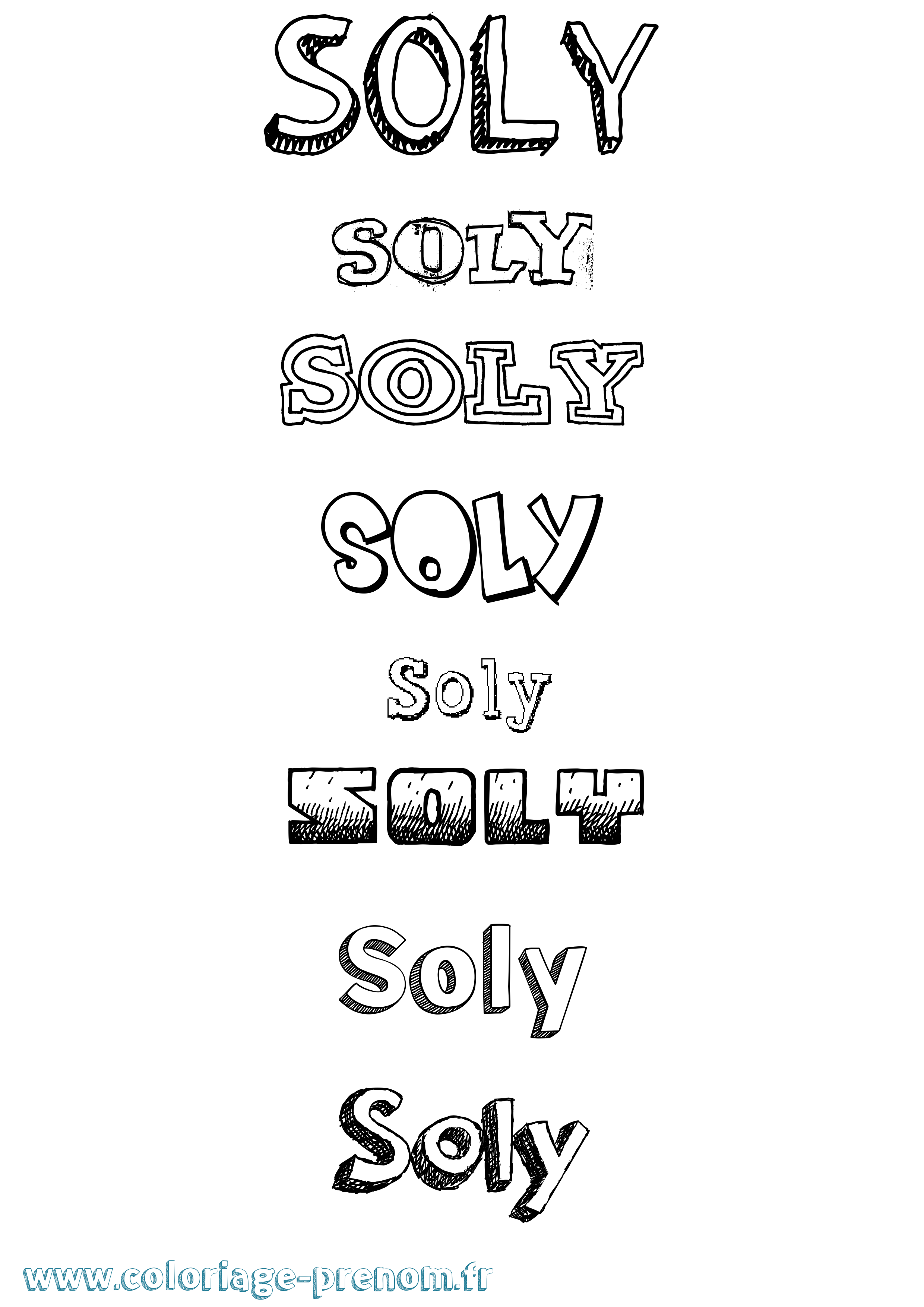 Coloriage Soly Dessiné Coloriage prénom Soly Dessiné