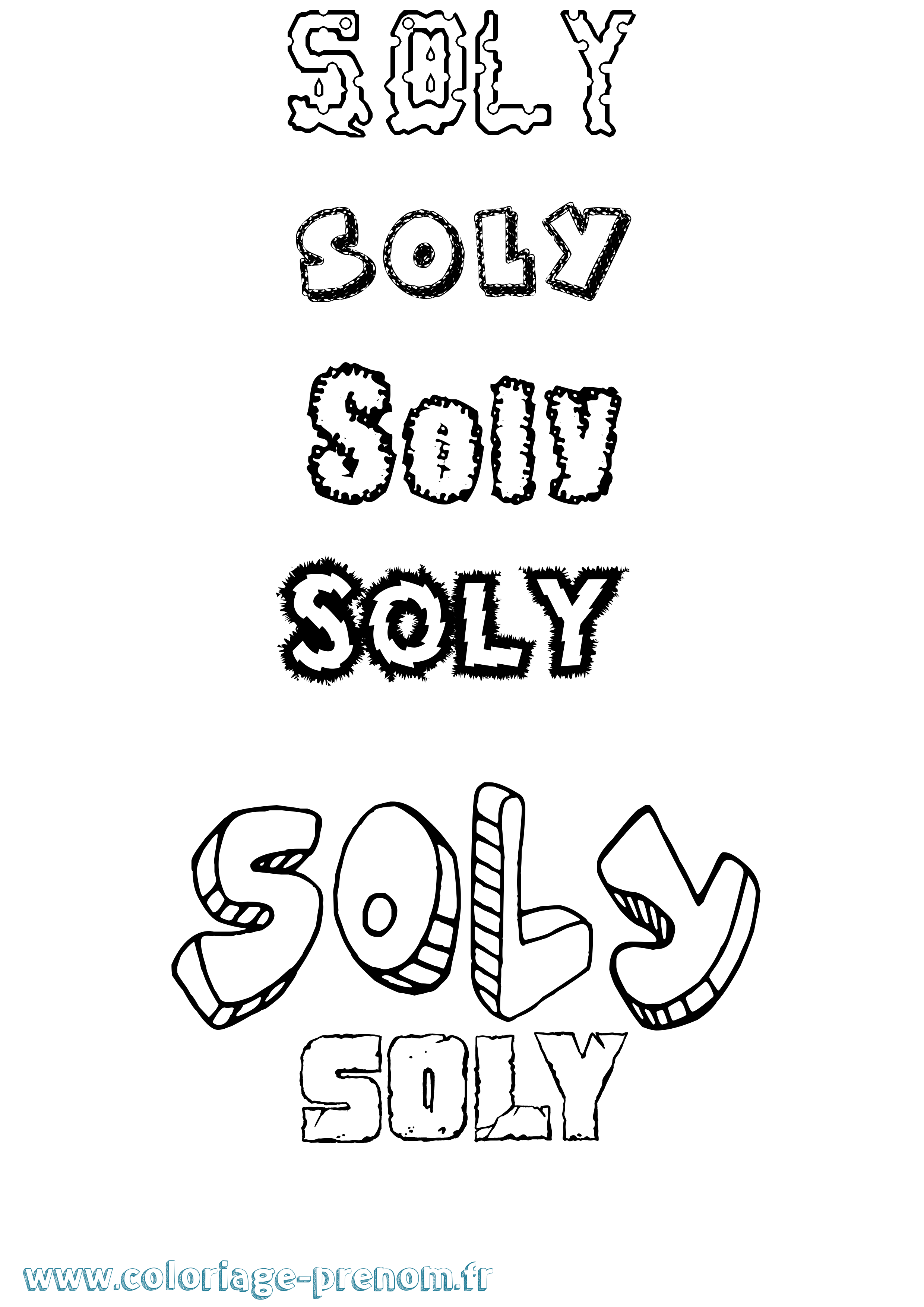 Coloriage Soly Destructuré Coloriage prénom Soly Destructuré