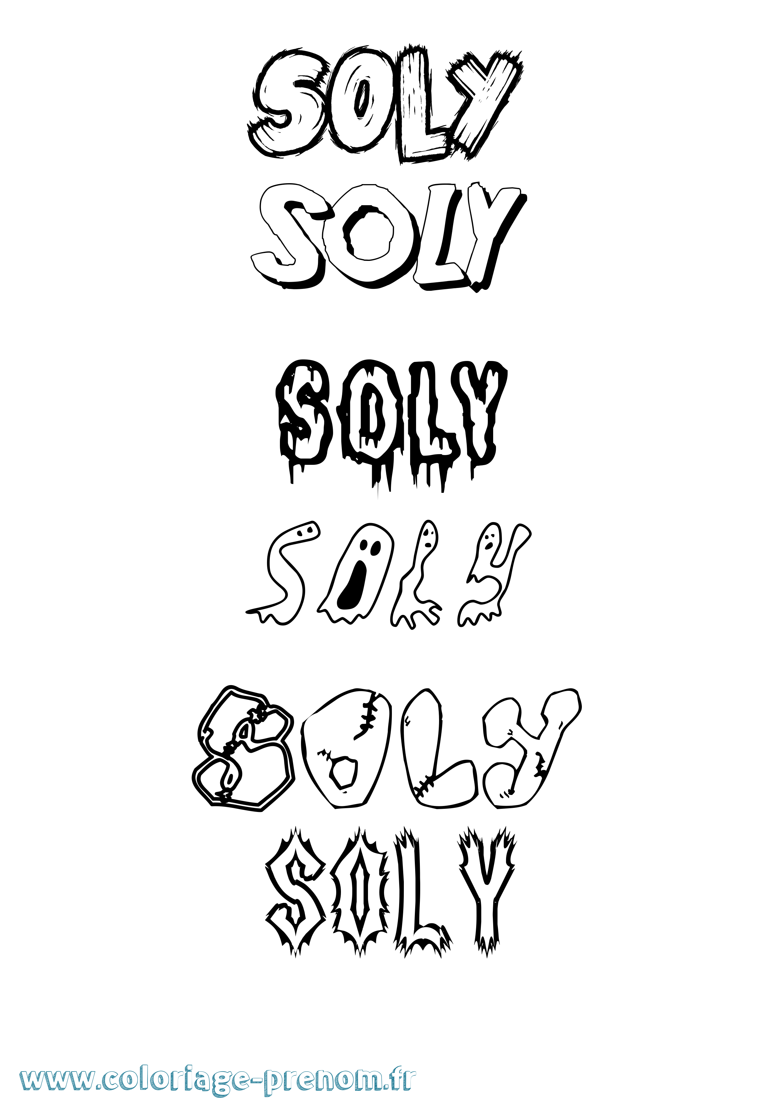 Coloriage Soly Frisson Coloriage prénom Soly Frisson