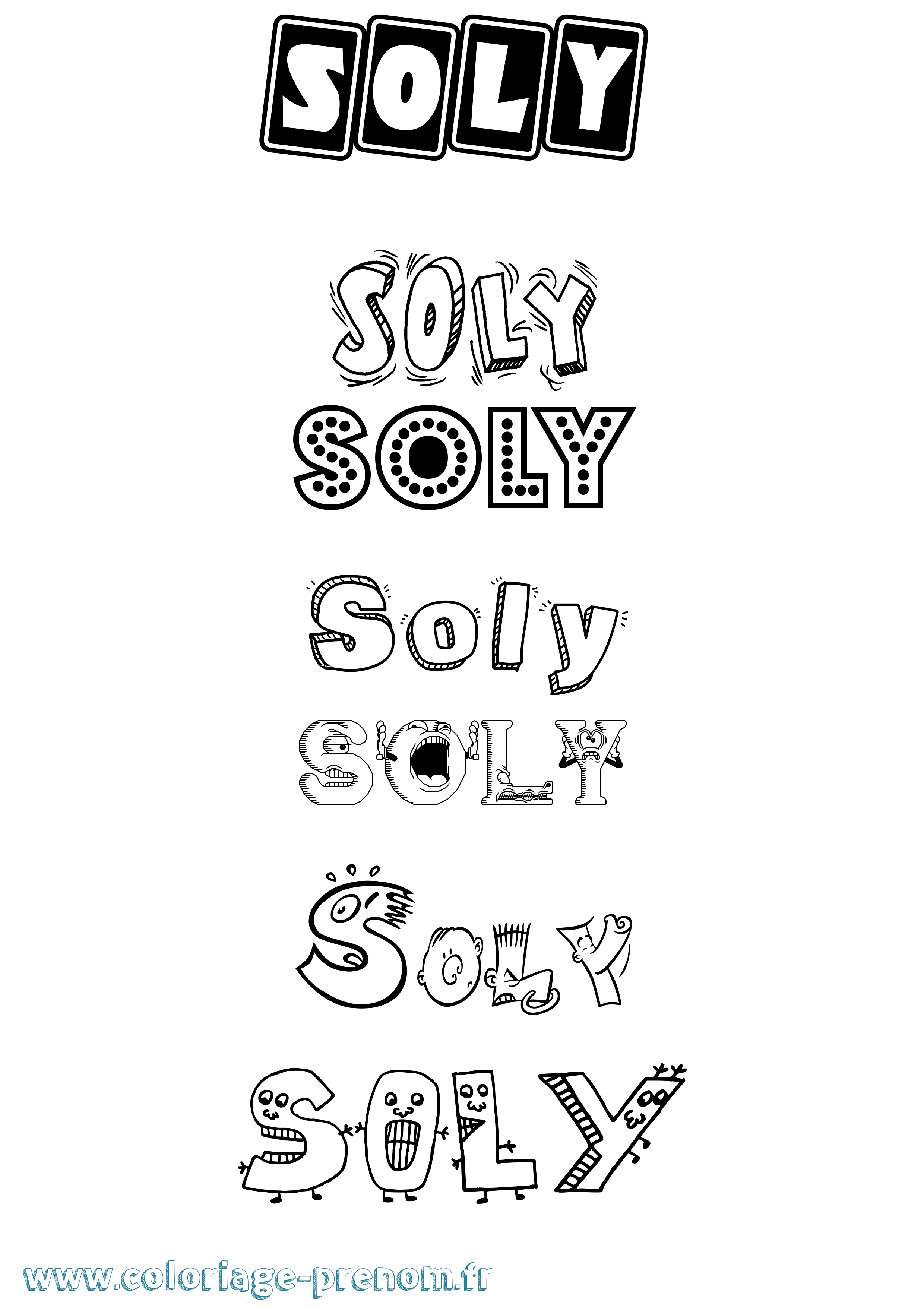 Coloriage Soly Fun Coloriage prénom Soly Fun