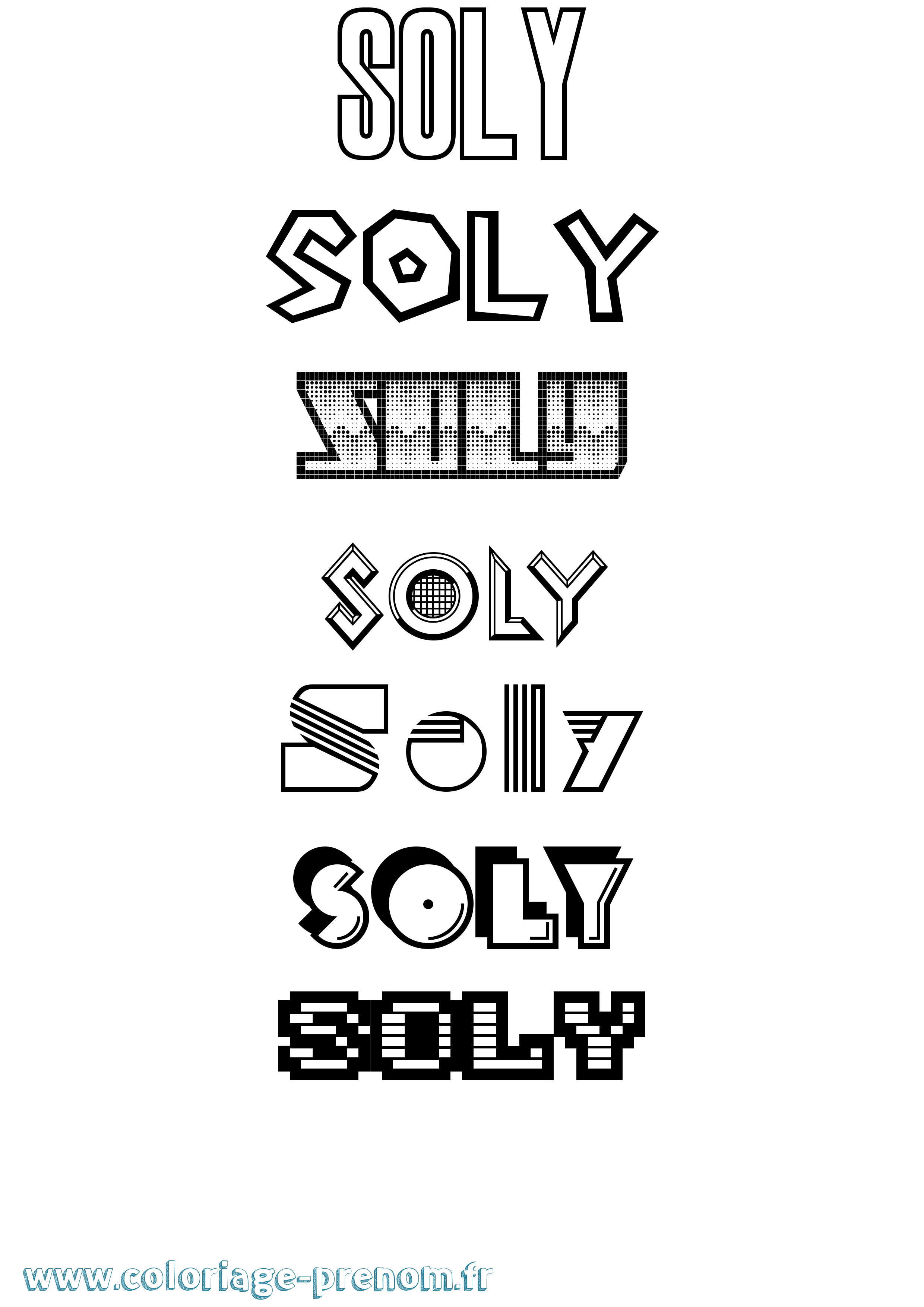 Coloriage Soly Jeux Vidéos Coloriage prénom Soly Jeux Vidéos