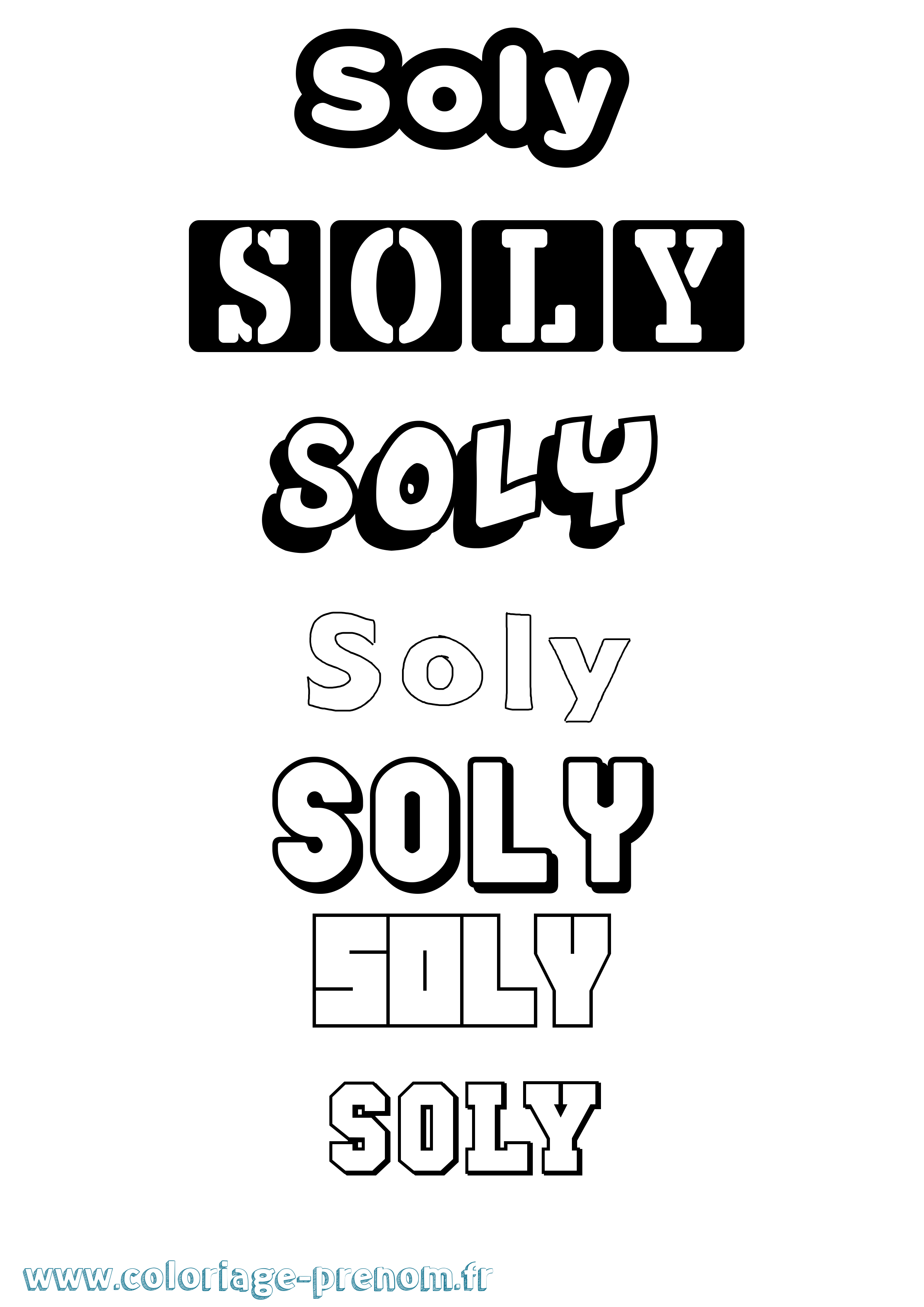 Coloriage Soly Simple Coloriage prénom Soly Simple