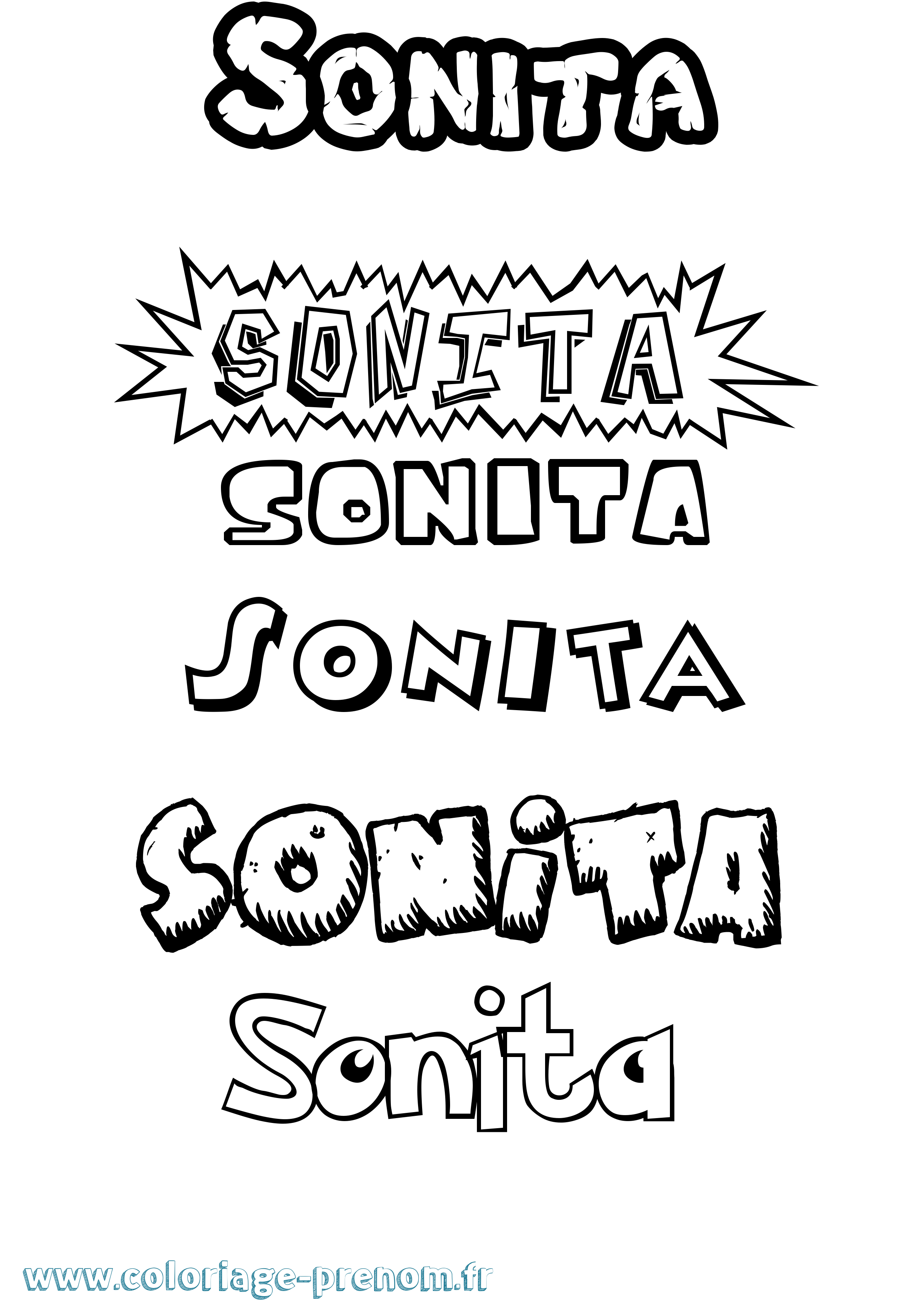 Coloriage prénom Sonita Dessin Animé