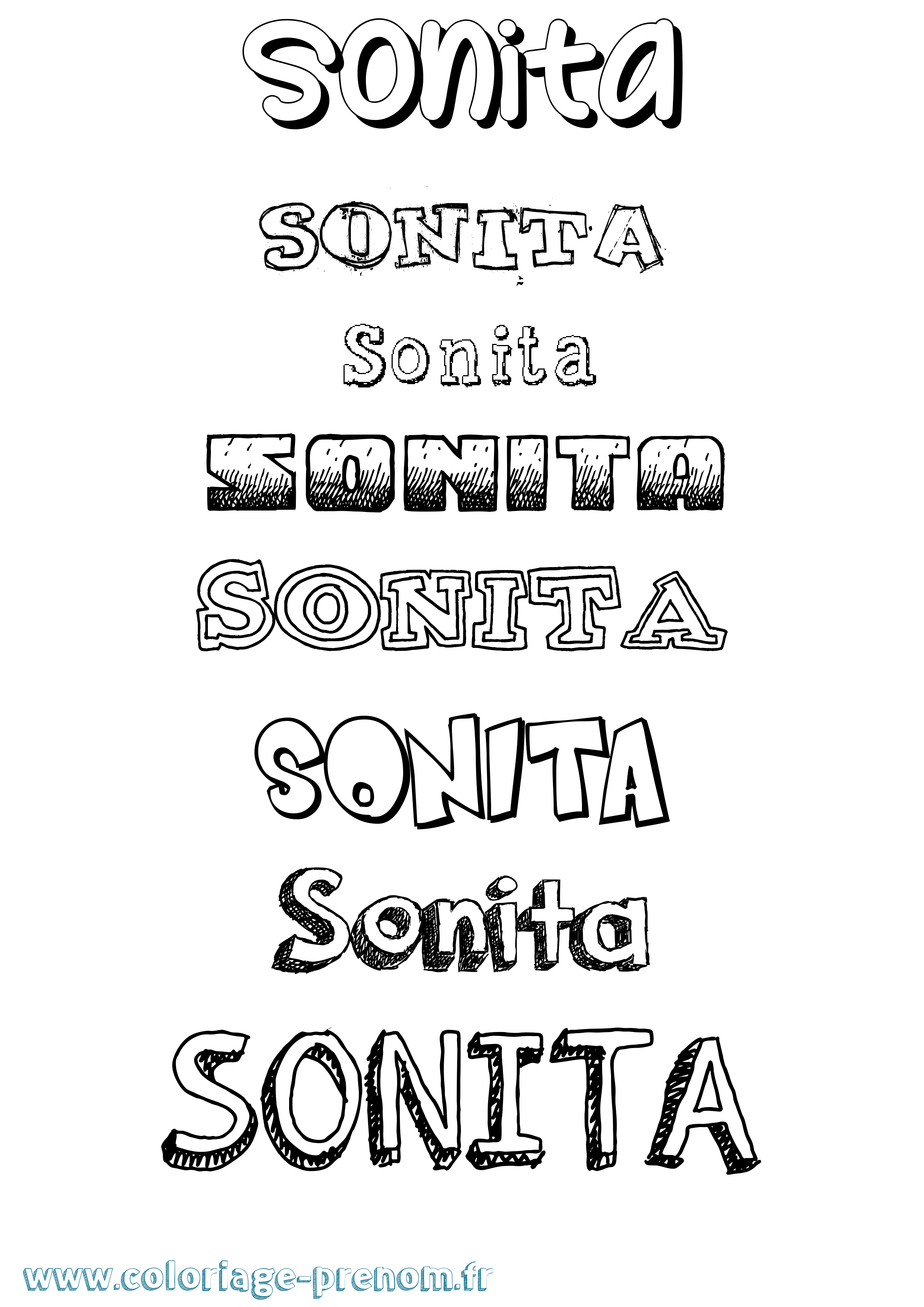 Coloriage prénom Sonita Dessiné