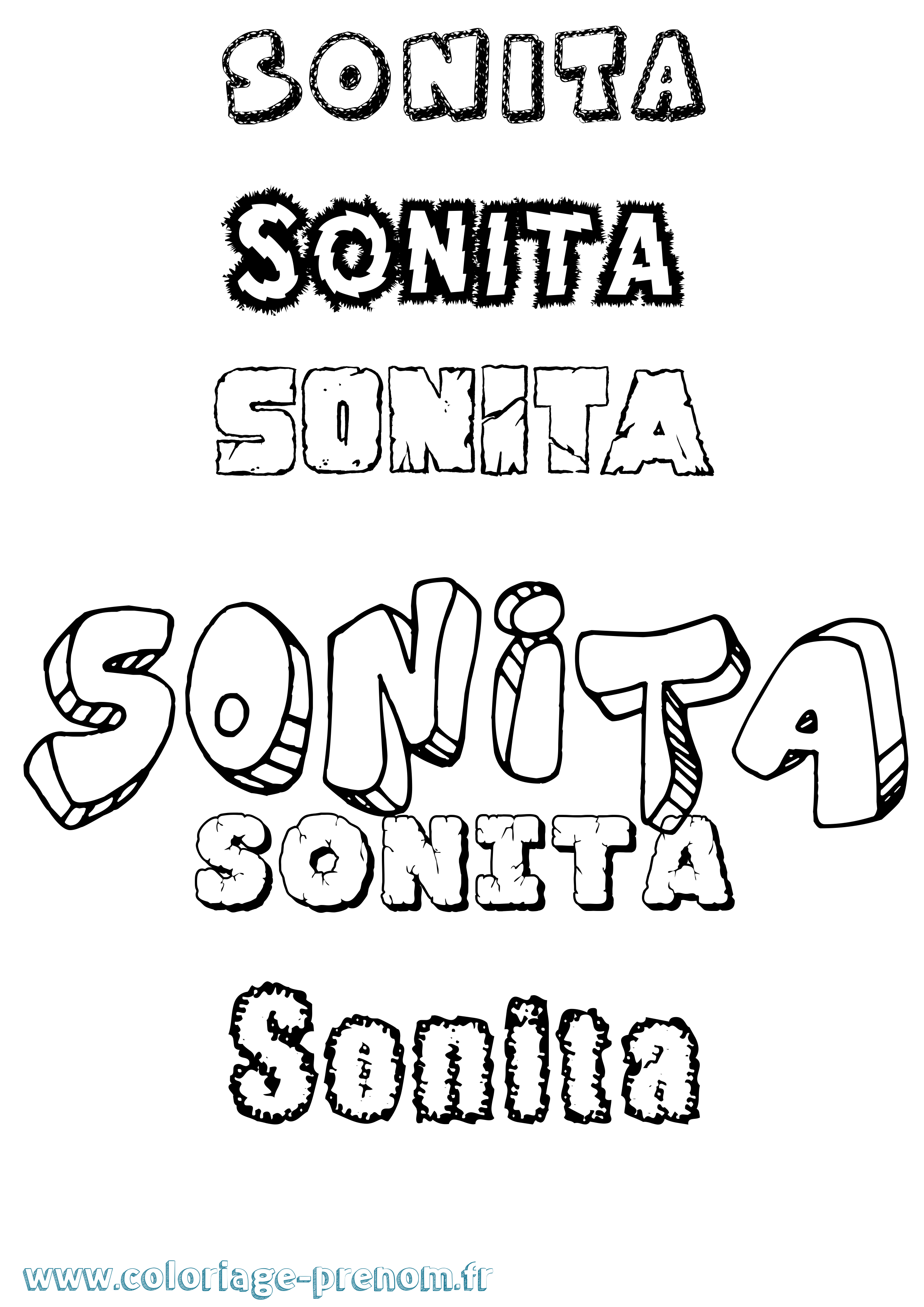 Coloriage prénom Sonita Destructuré
