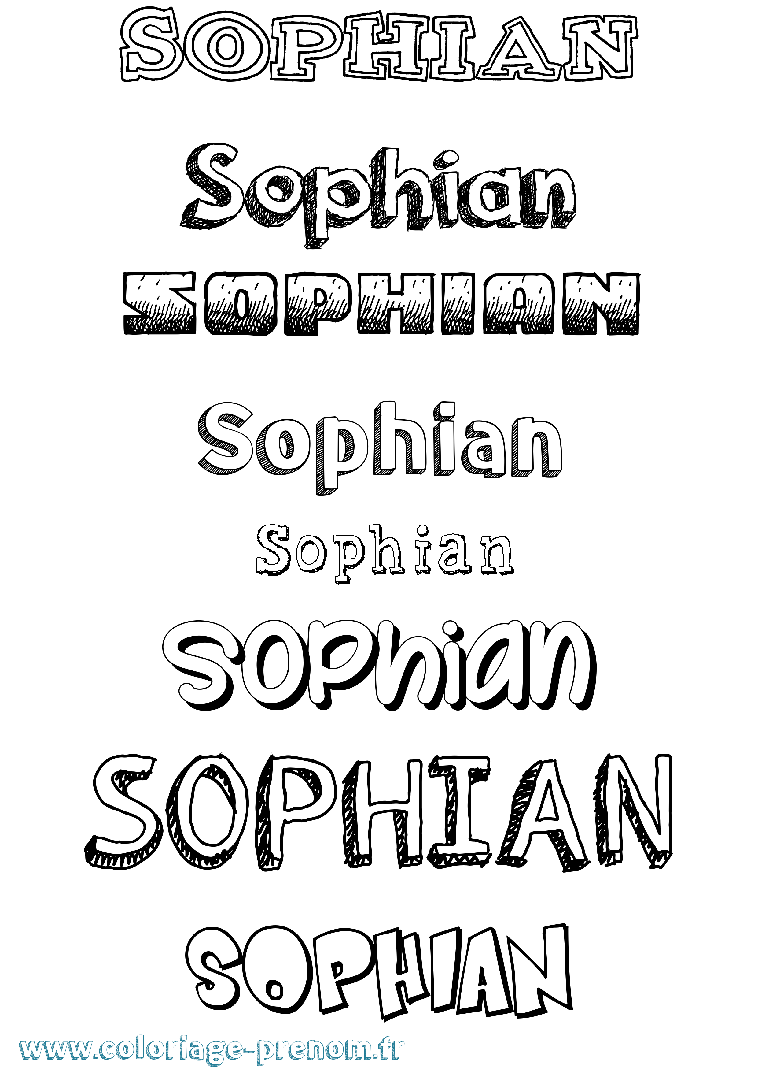 Coloriage prénom Sophian Dessiné
