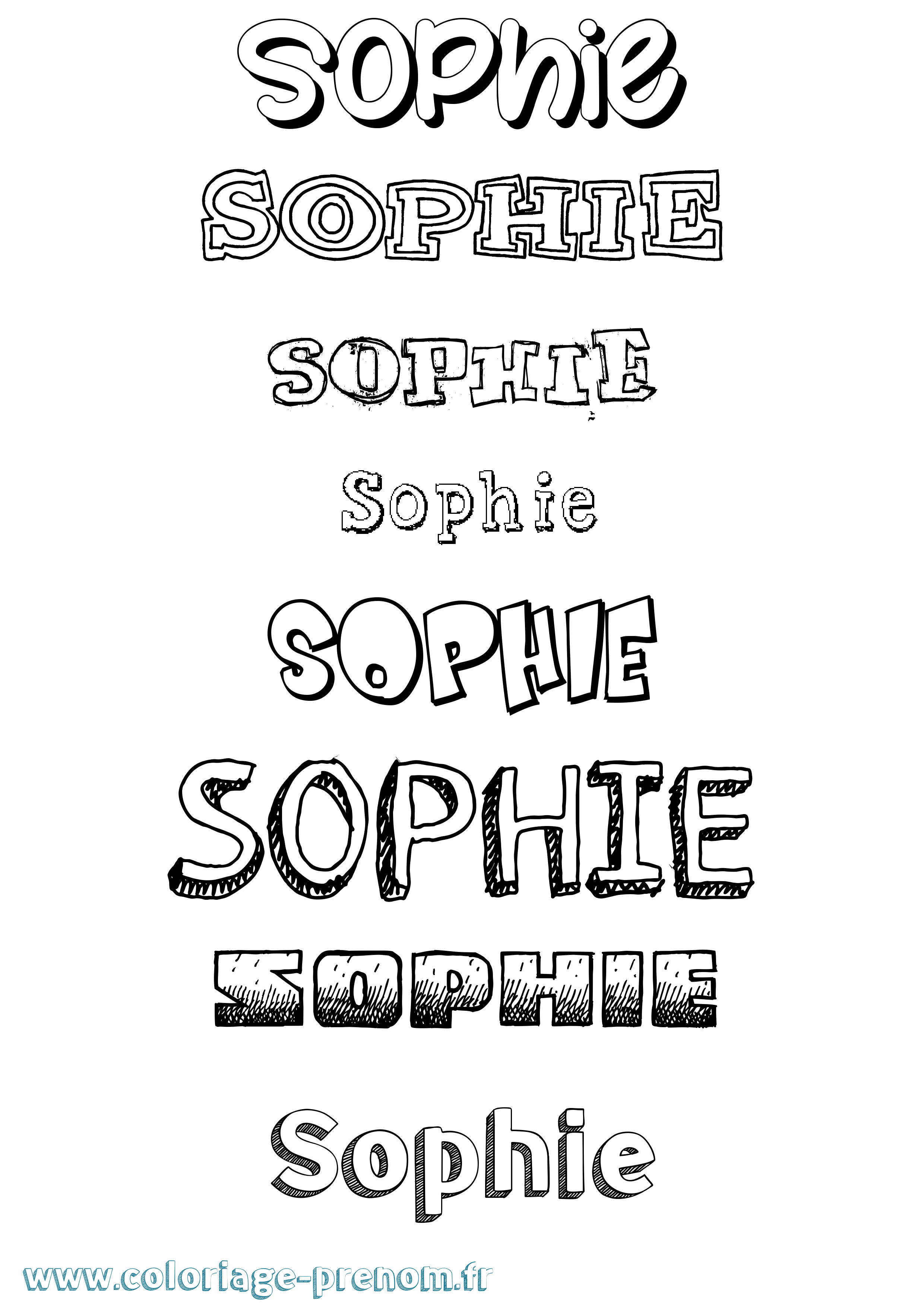 Coloriage prénom Sophie Dessiné