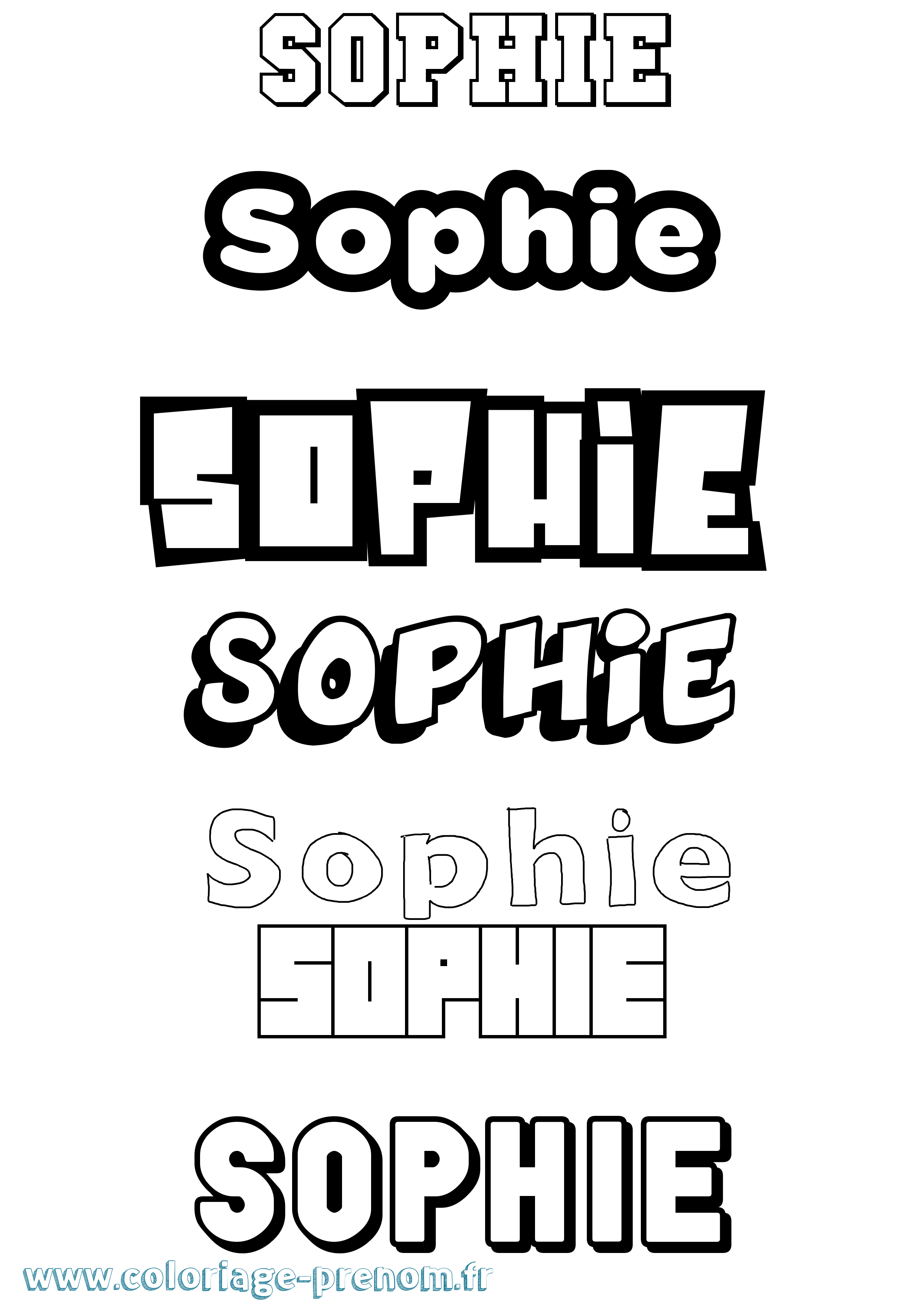 Coloriage prénom Sophie Simple