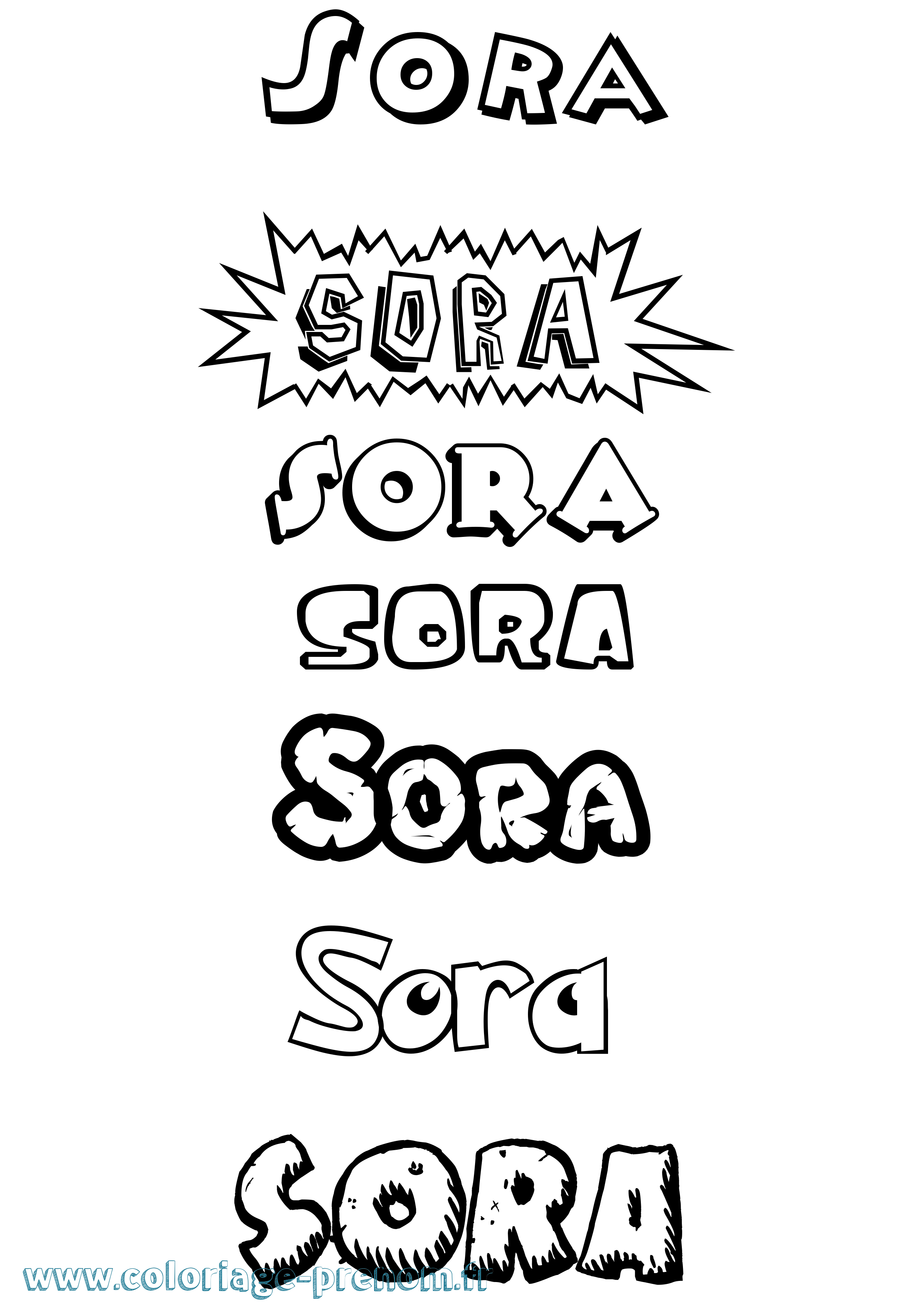 Coloriage Sora Dessin Animé Coloriage prénom Sora Dessin Animé