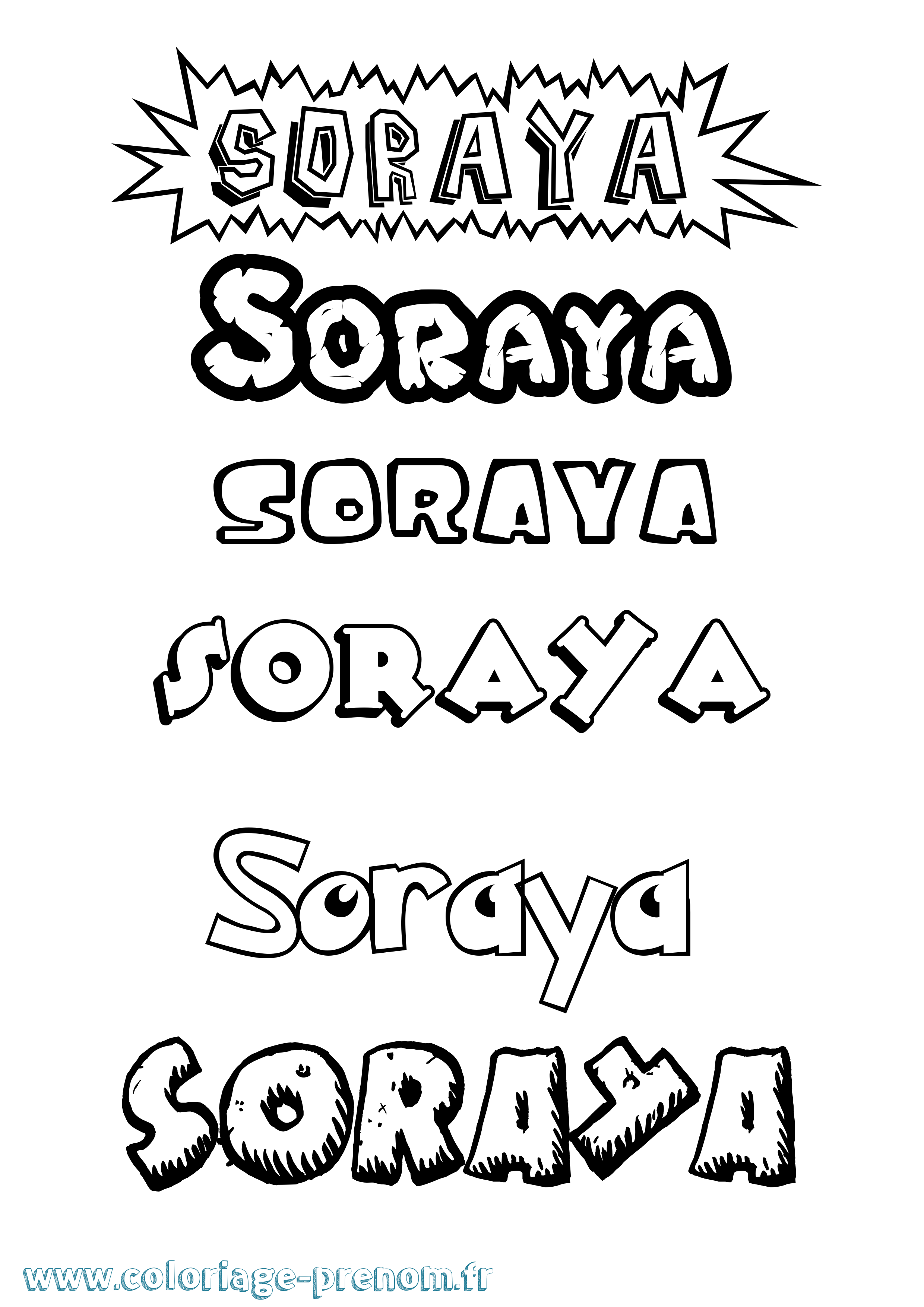 Coloriage prénom Soraya