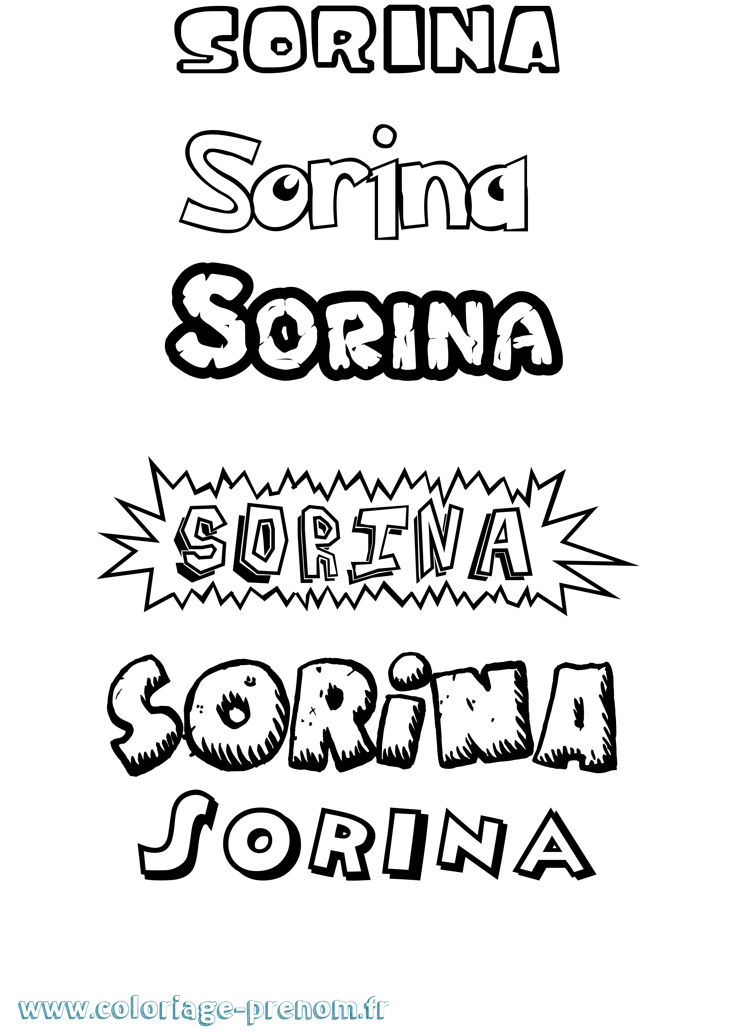 Coloriage prénom Sorina Dessin Animé