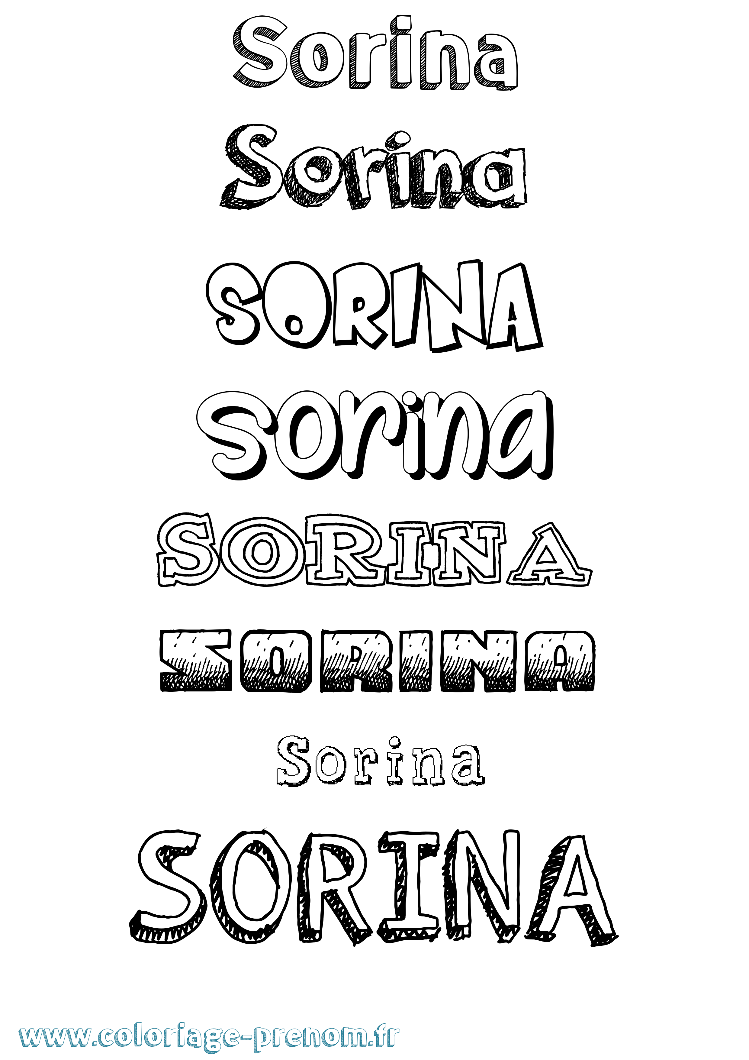 Coloriage prénom Sorina Dessiné