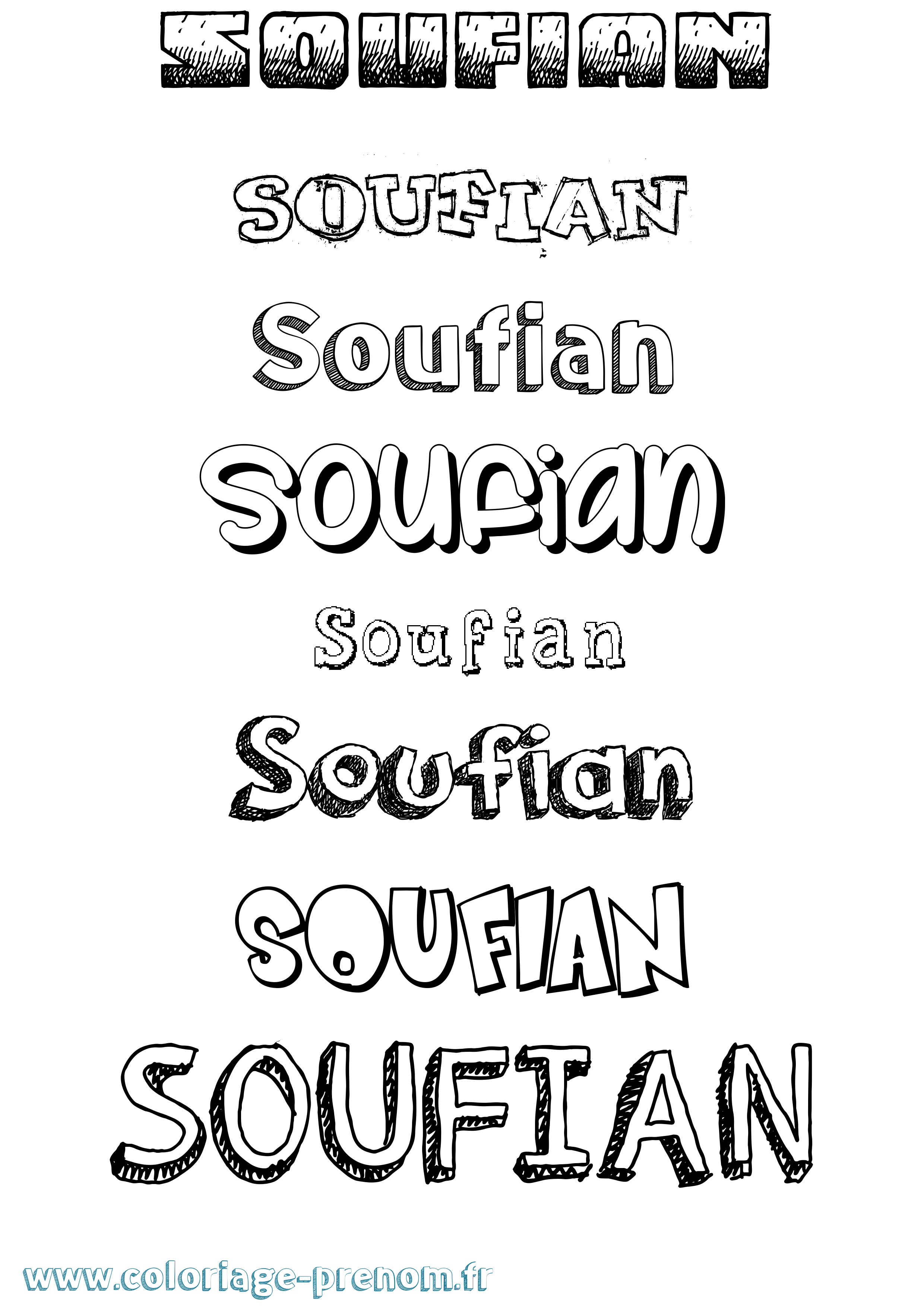 Coloriage prénom Soufian Dessiné