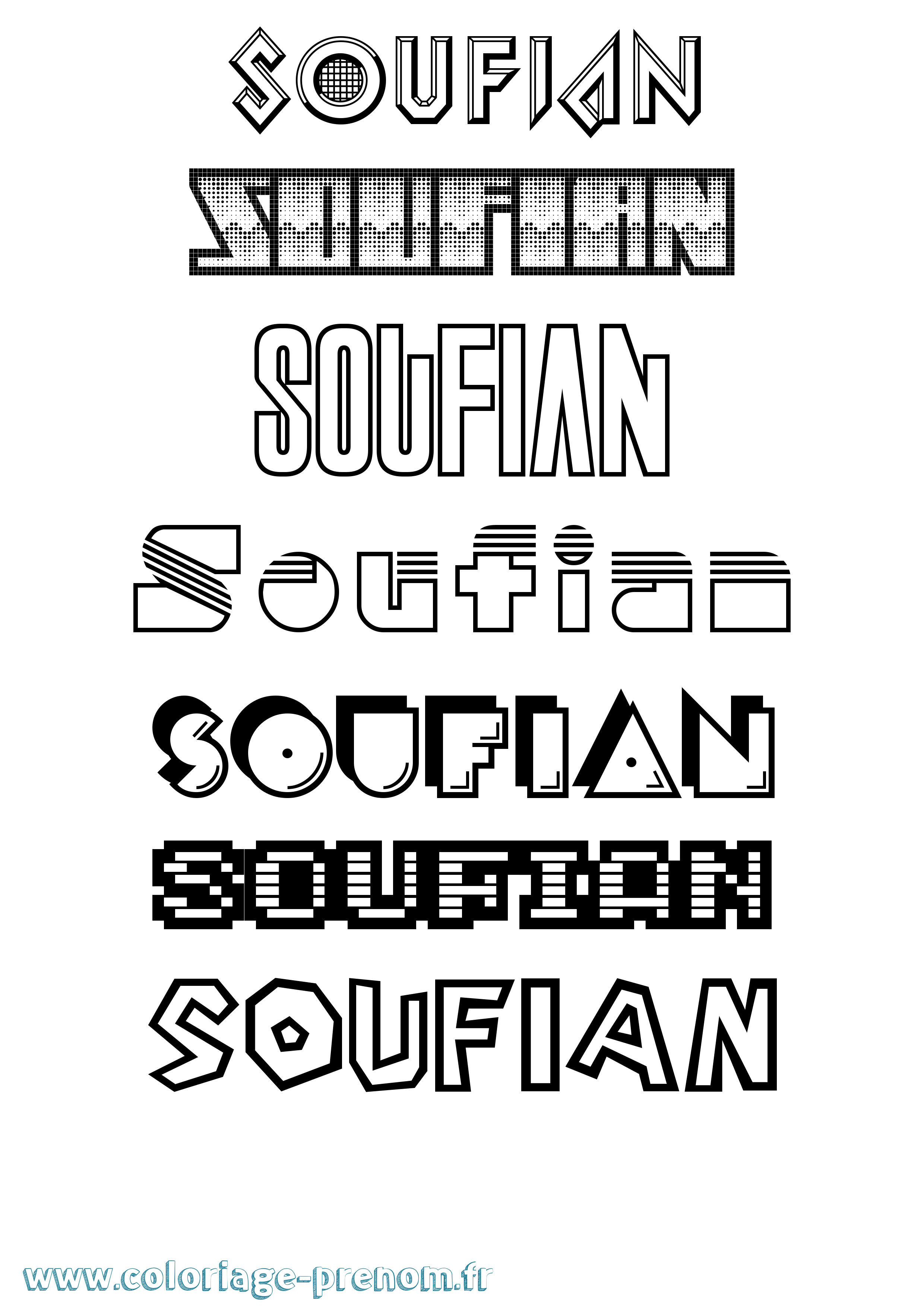 Coloriage prénom Soufian Jeux Vidéos