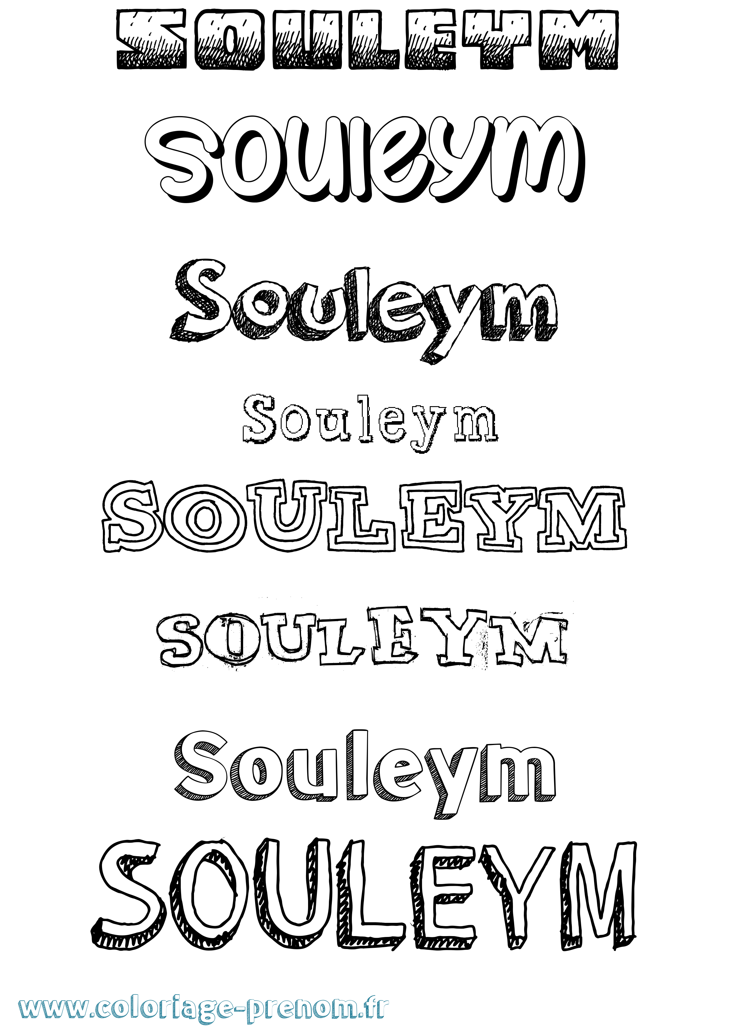 Coloriage prénom Souleym Dessiné