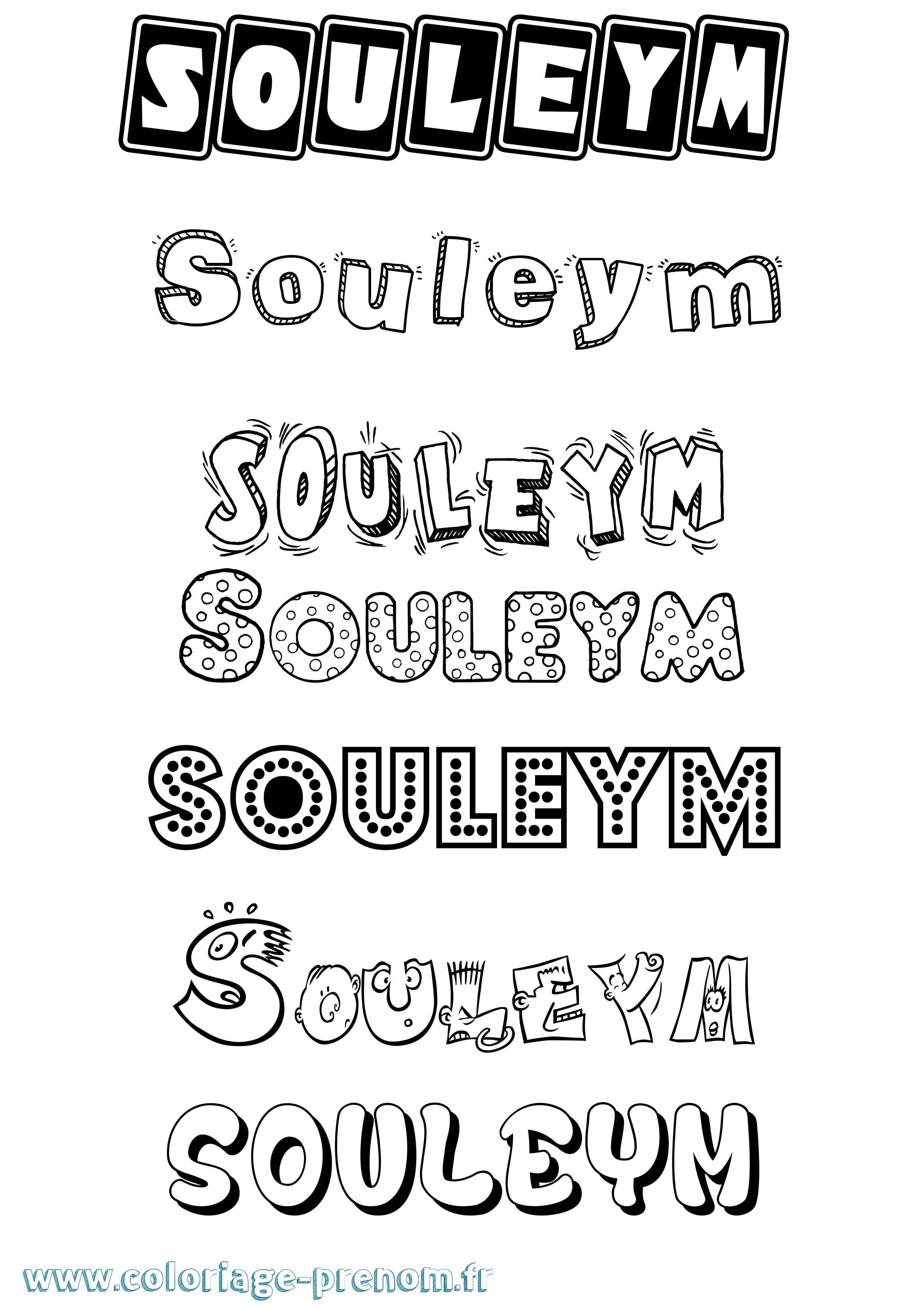 Coloriage prénom Souleym Fun