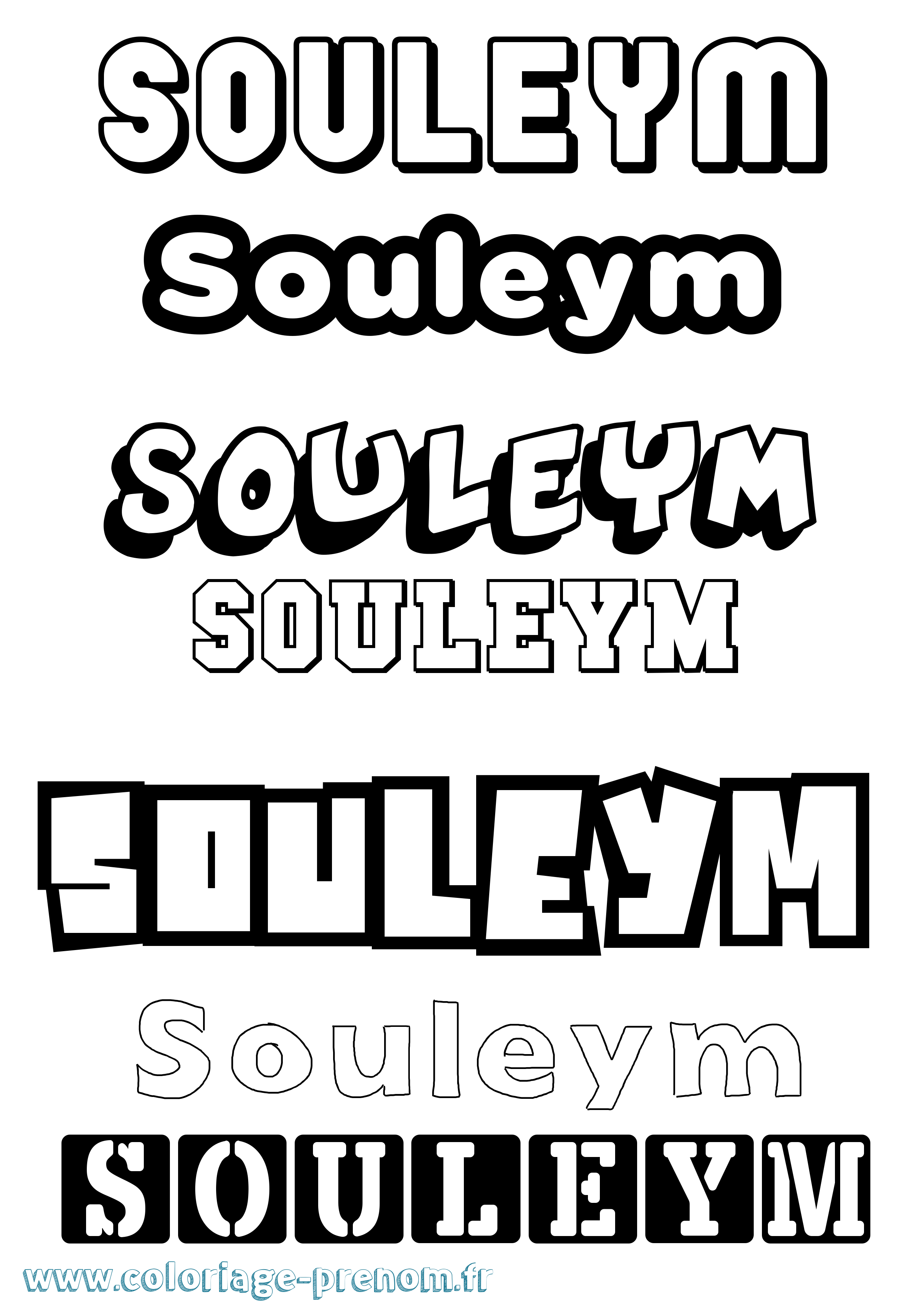 Coloriage prénom Souleym Simple
