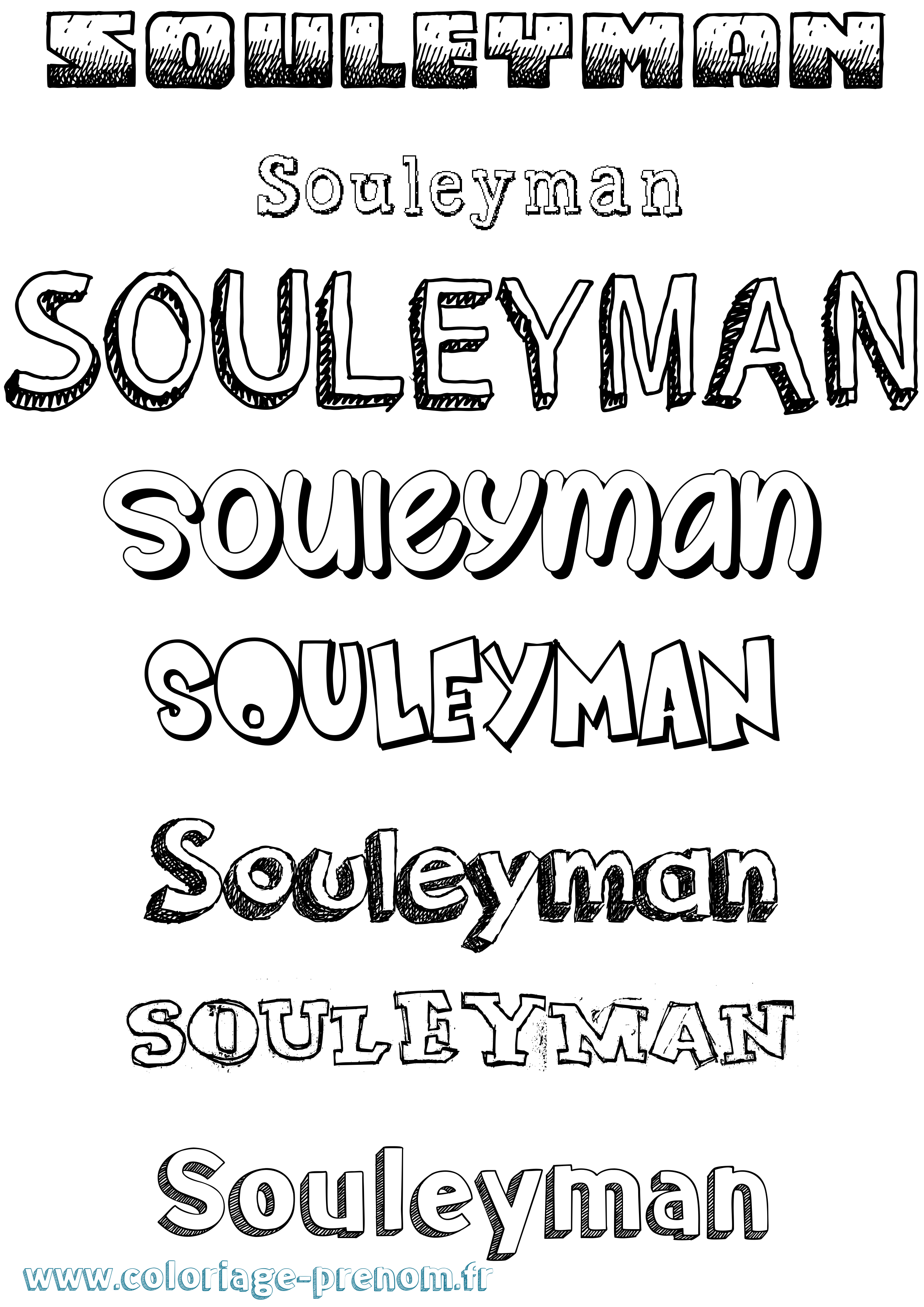 Coloriage prénom Souleyman Dessiné