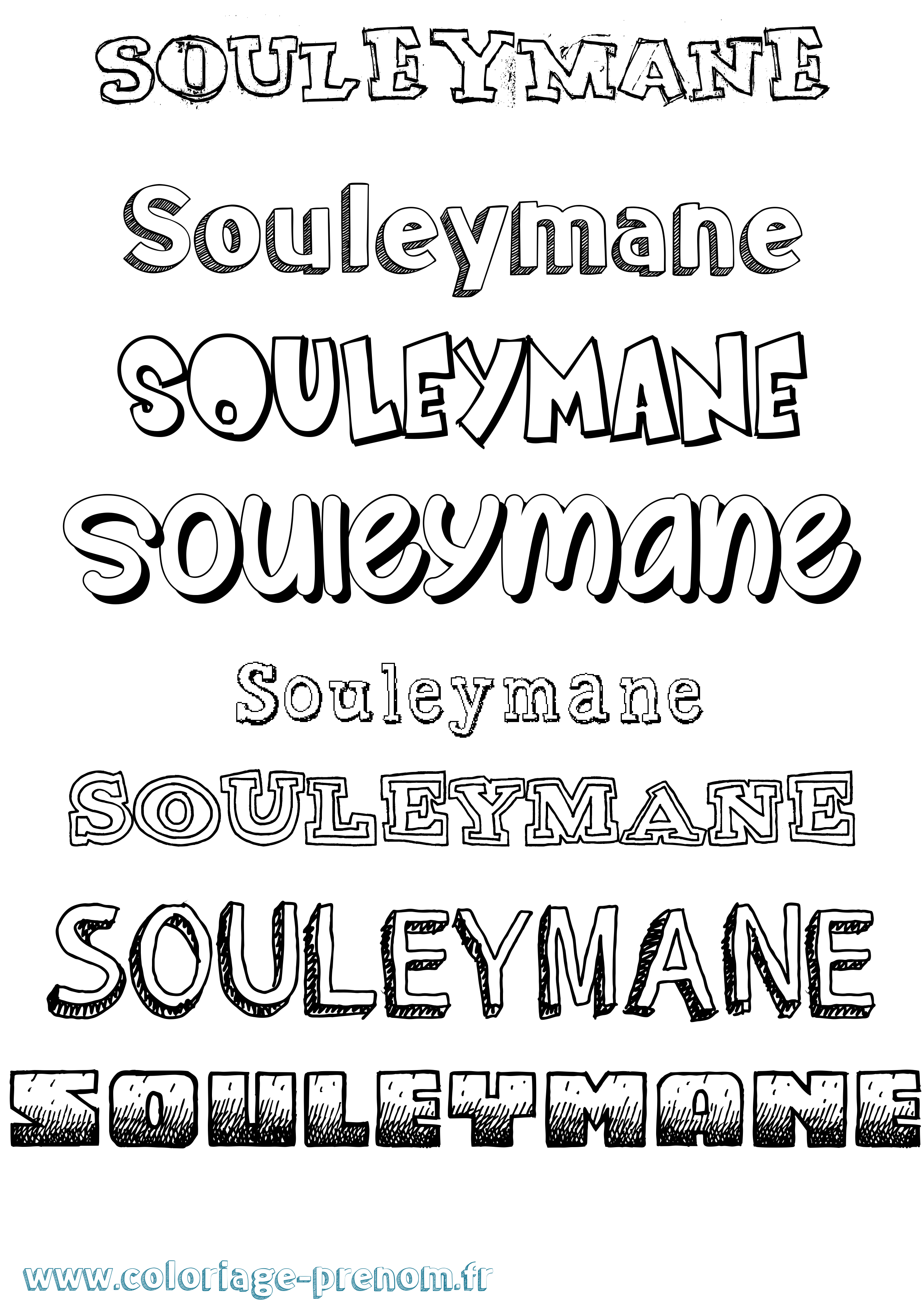 Coloriage prénom Souleymane Dessiné