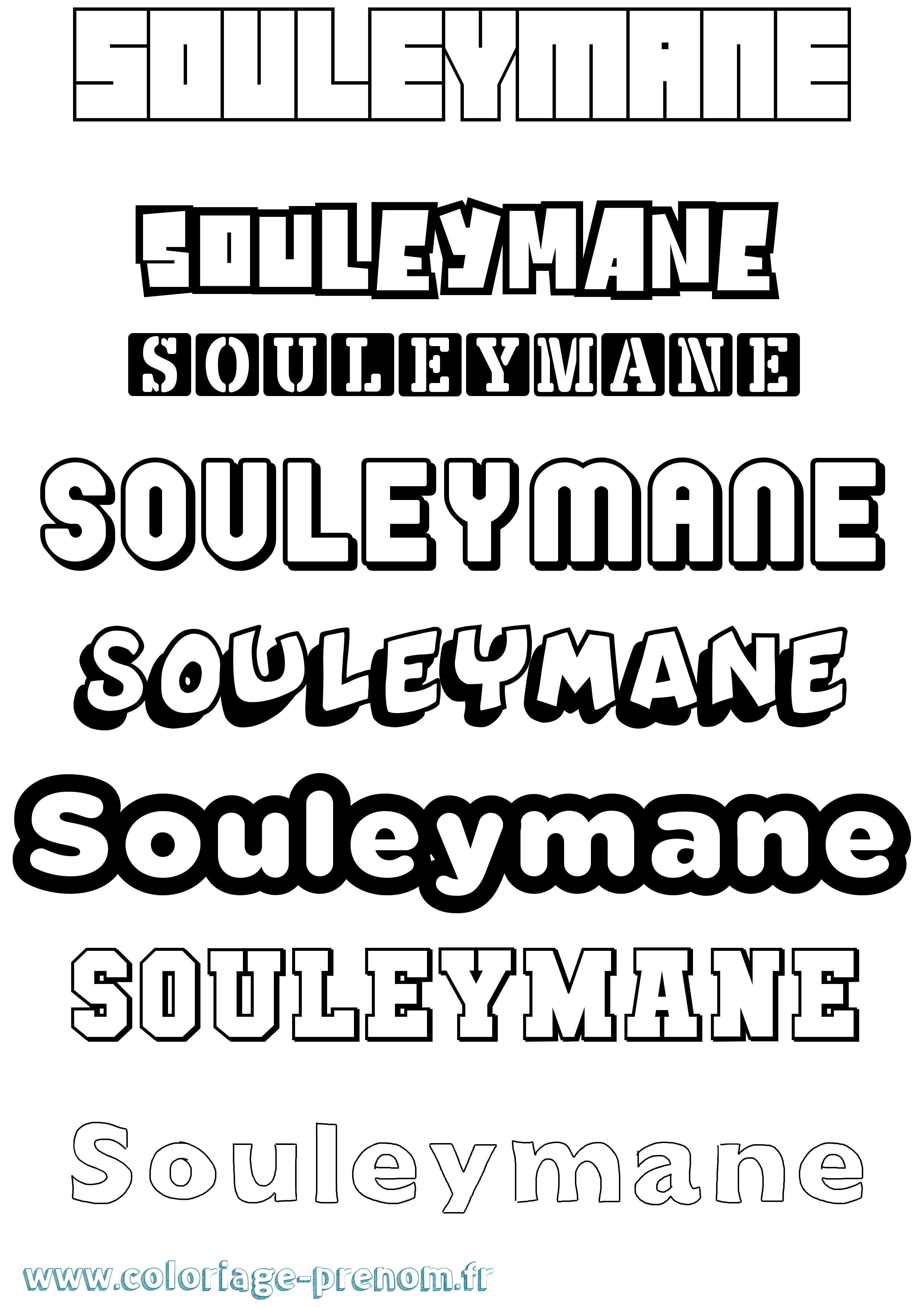 Coloriage prénom Souleymane Simple
