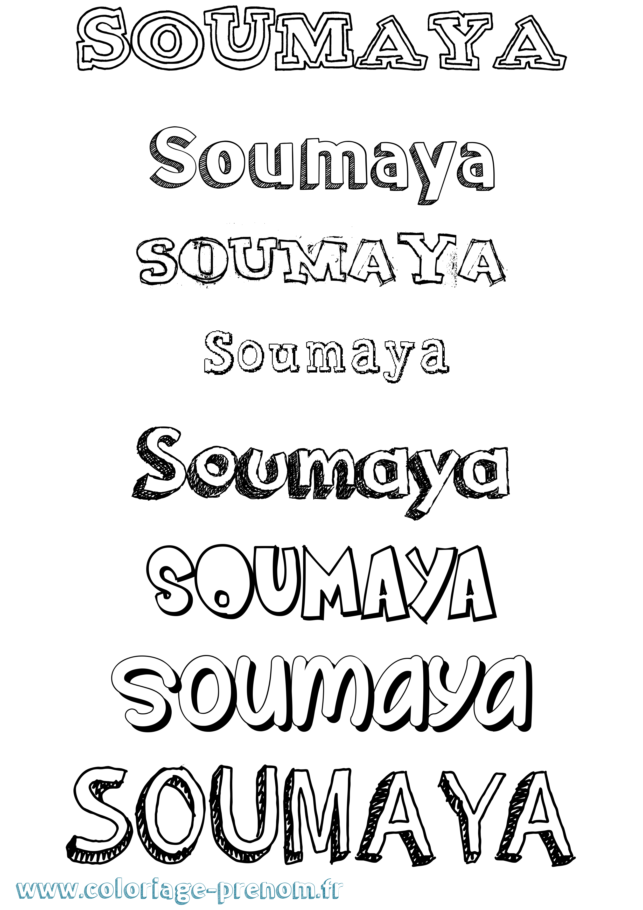 Coloriage Soumaya Dessiné Coloriage prénom Soumaya Dessiné