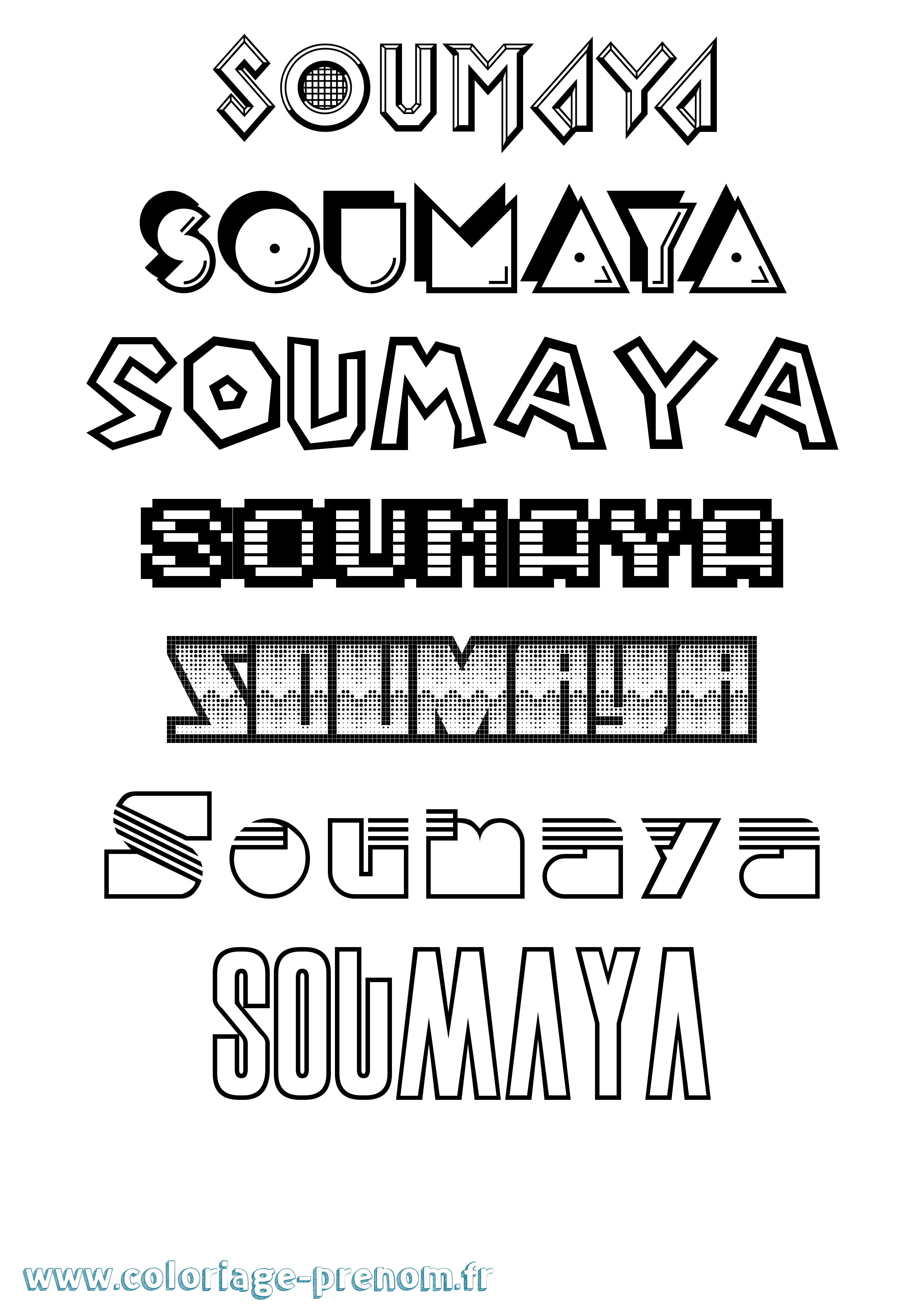 Coloriage prénom Soumaya Jeux Vidéos