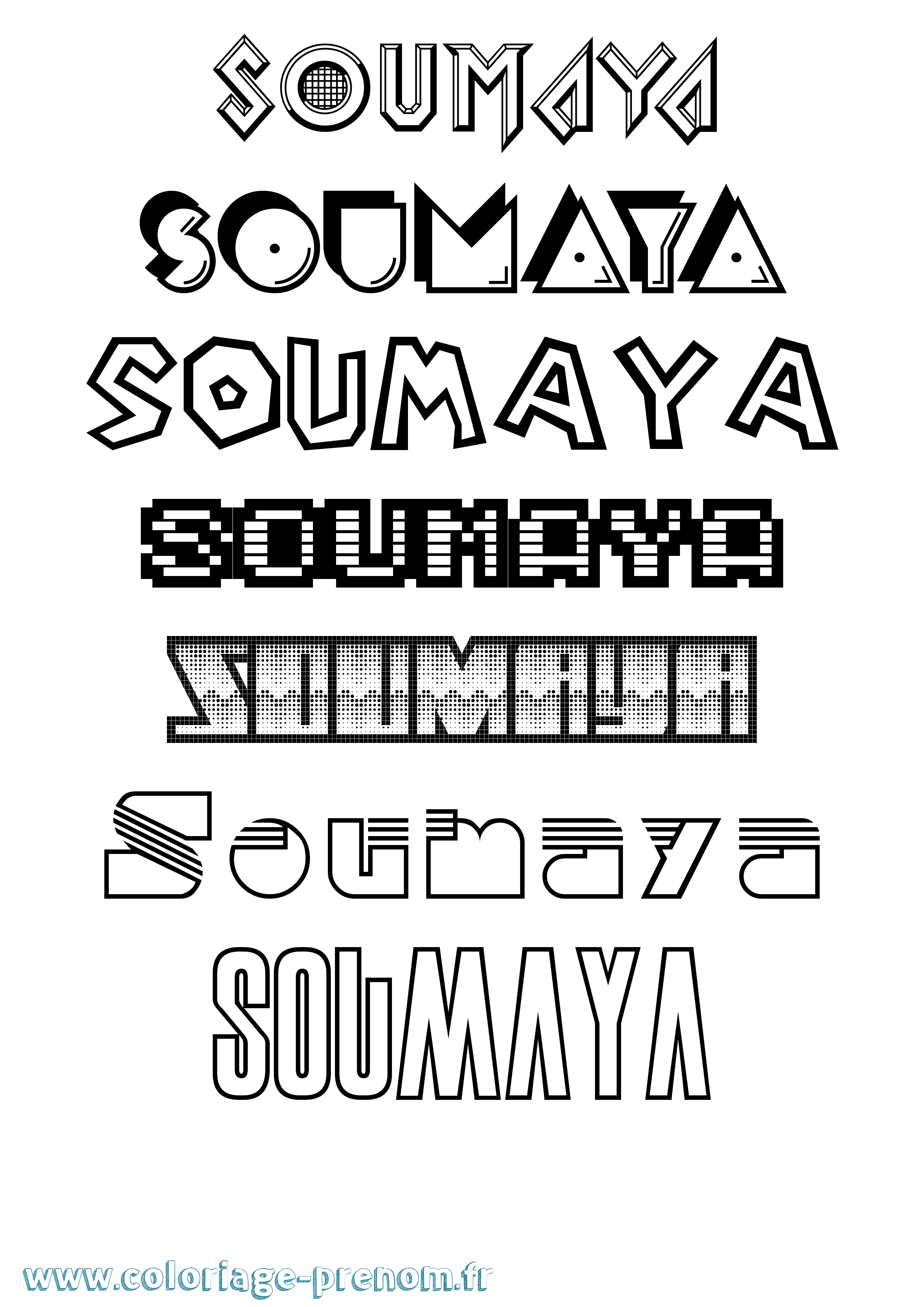 Coloriage Soumaya Jeux Vidéos Coloriage prénom Soumaya Jeux Vidéos