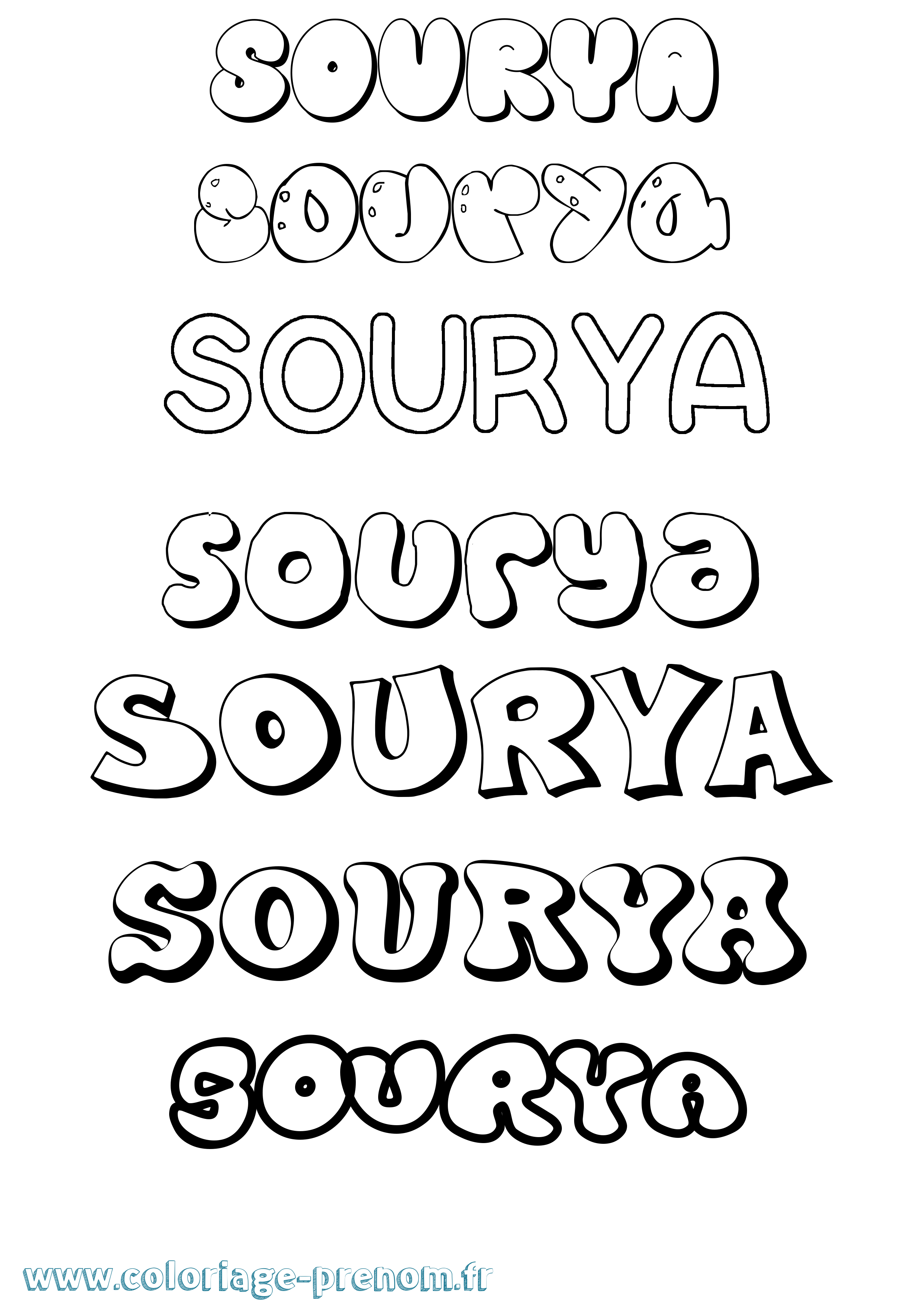 Coloriage Du Pr nom Sourya Imprimer Ou T l charger Facilement