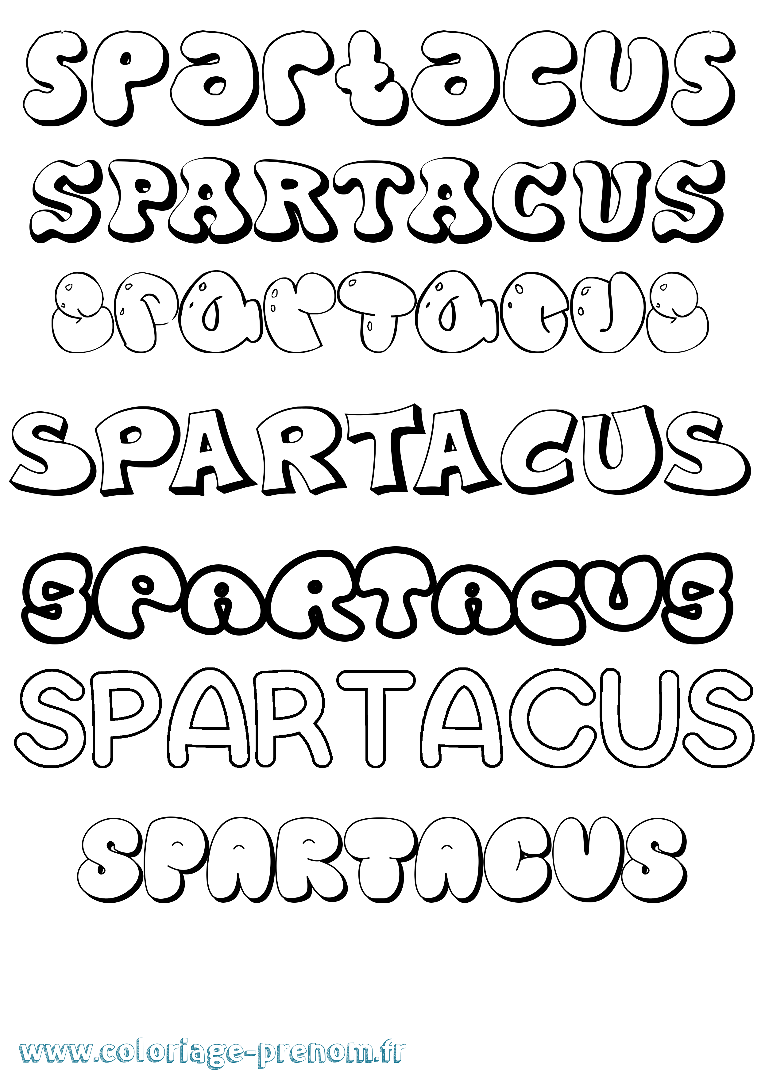 Coloriage Spartacus Bubble Coloriage prénom Spartacus Bubble