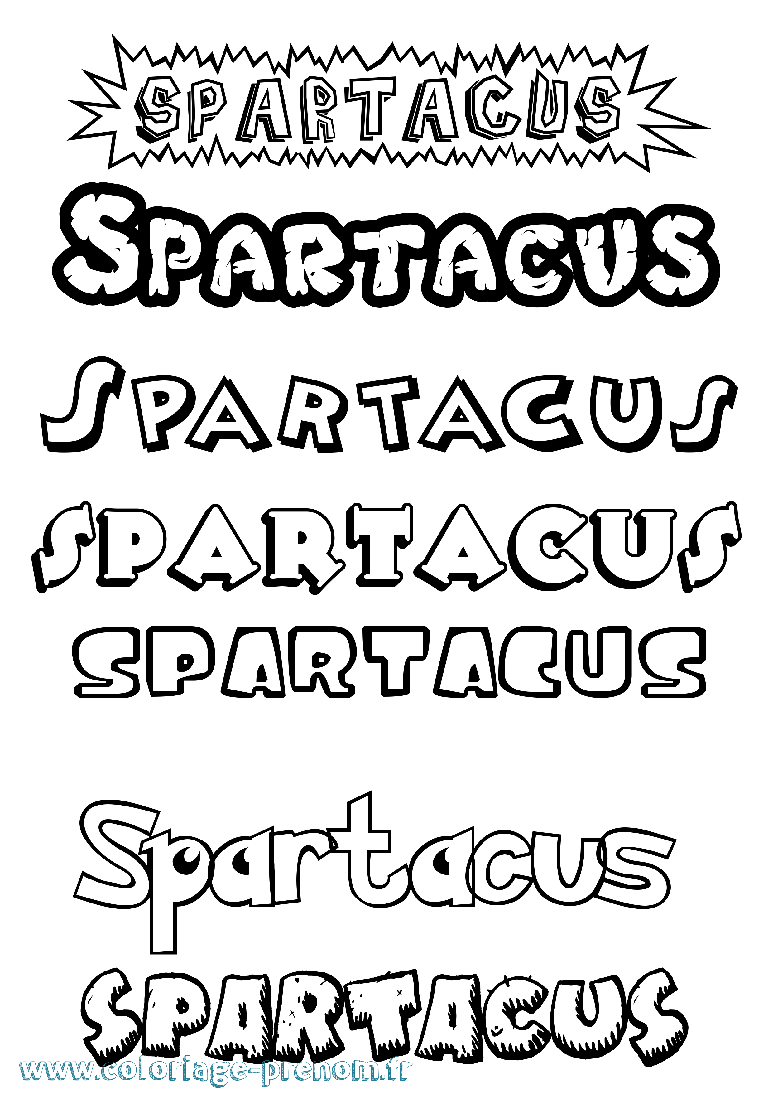 Coloriage Spartacus Dessin Animé Coloriage prénom Spartacus Dessin Animé