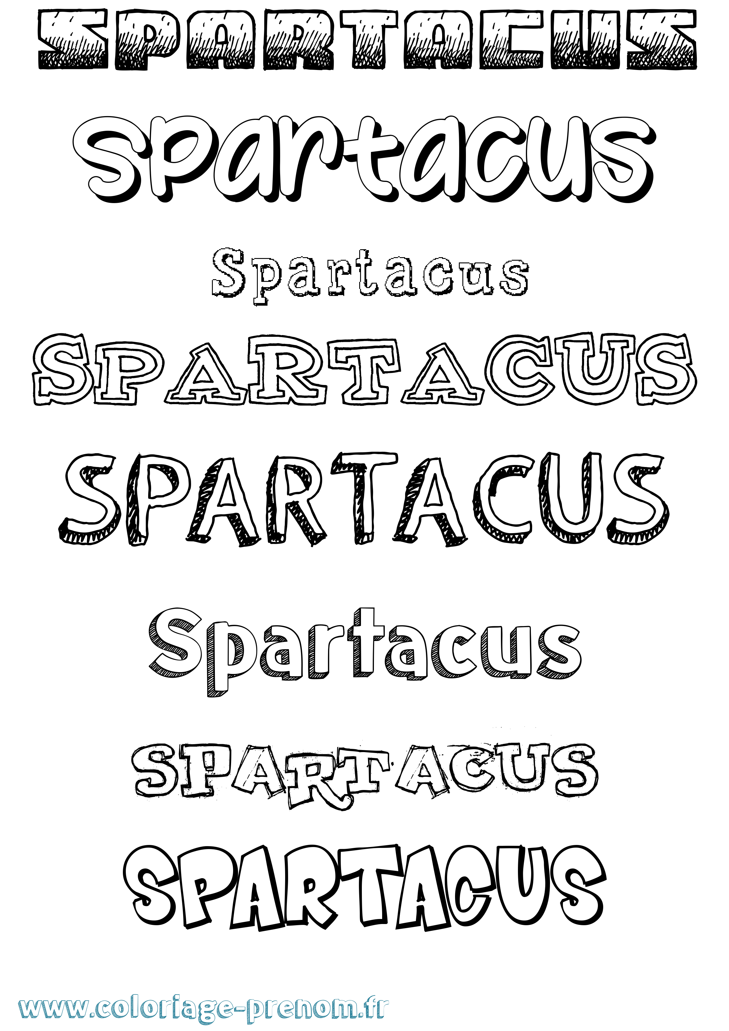 Coloriage Spartacus Dessiné Coloriage prénom Spartacus Dessiné