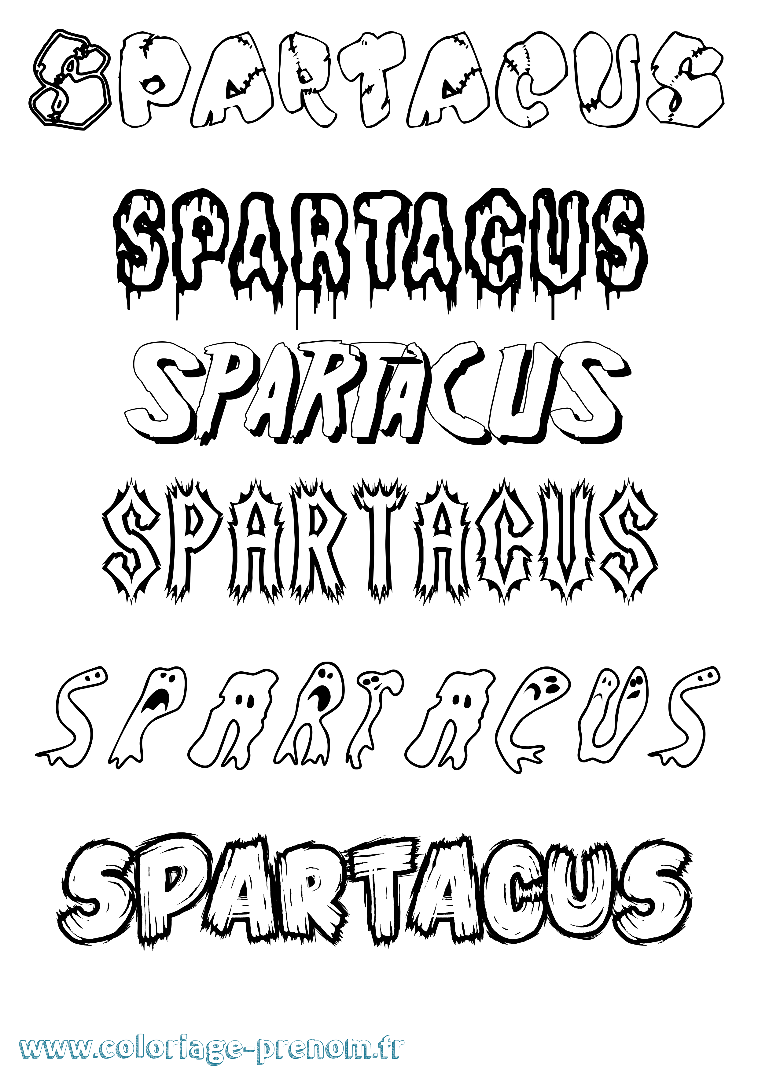 Coloriage Spartacus Frisson Coloriage prénom Spartacus Frisson