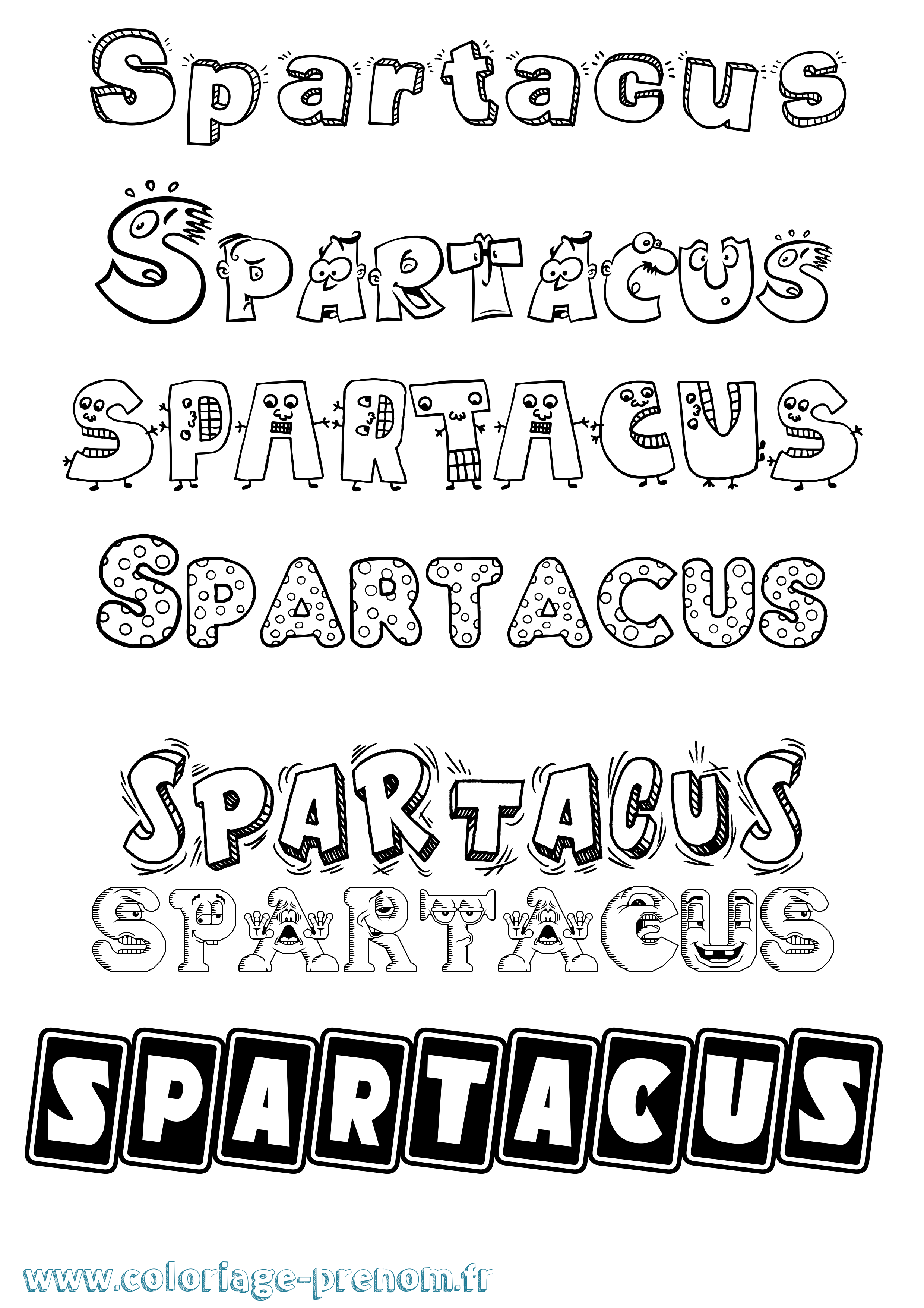 Coloriage Spartacus Fun Coloriage prénom Spartacus Fun