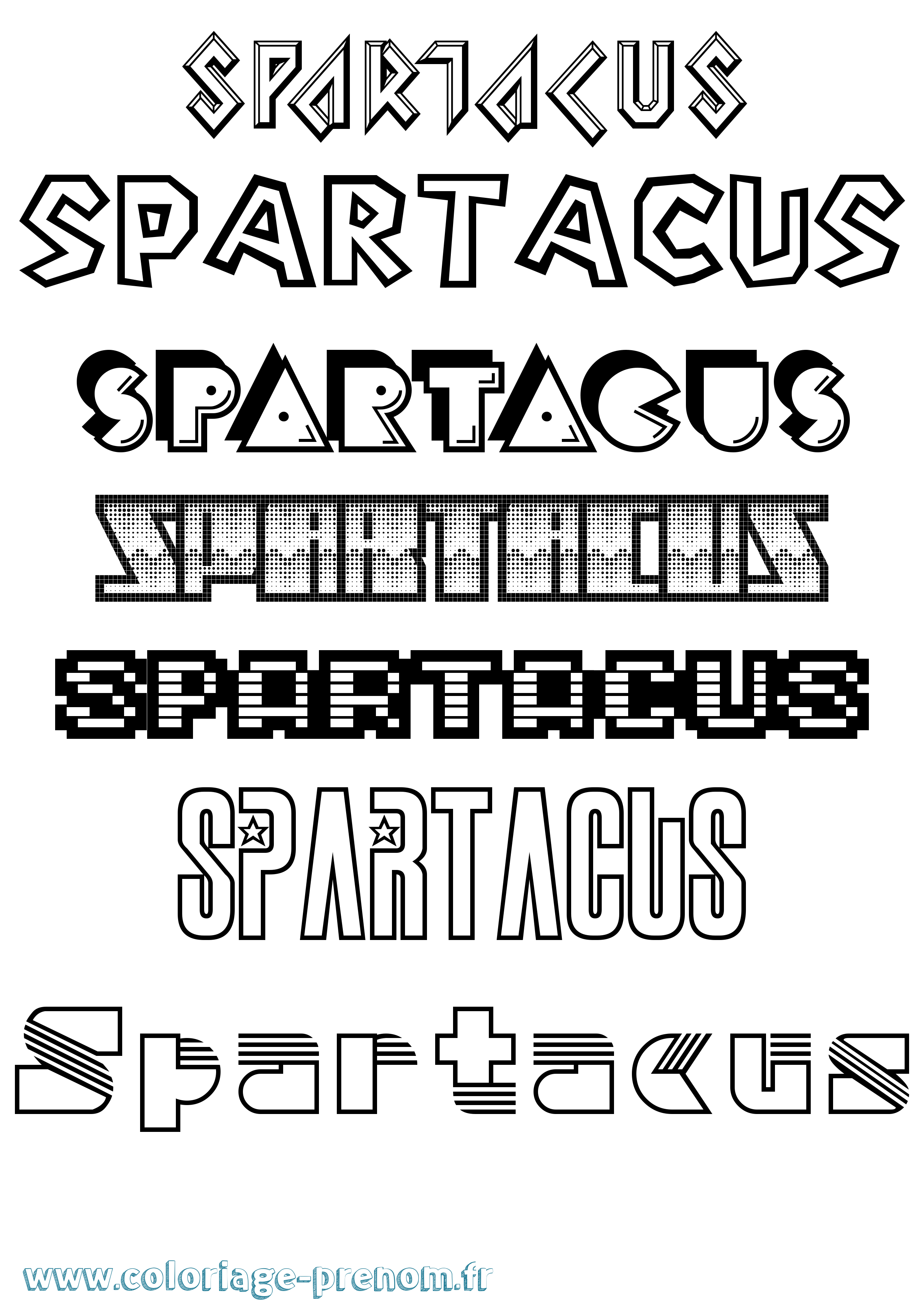 Coloriage Spartacus Jeux Vidéos Coloriage prénom Spartacus Jeux Vidéos