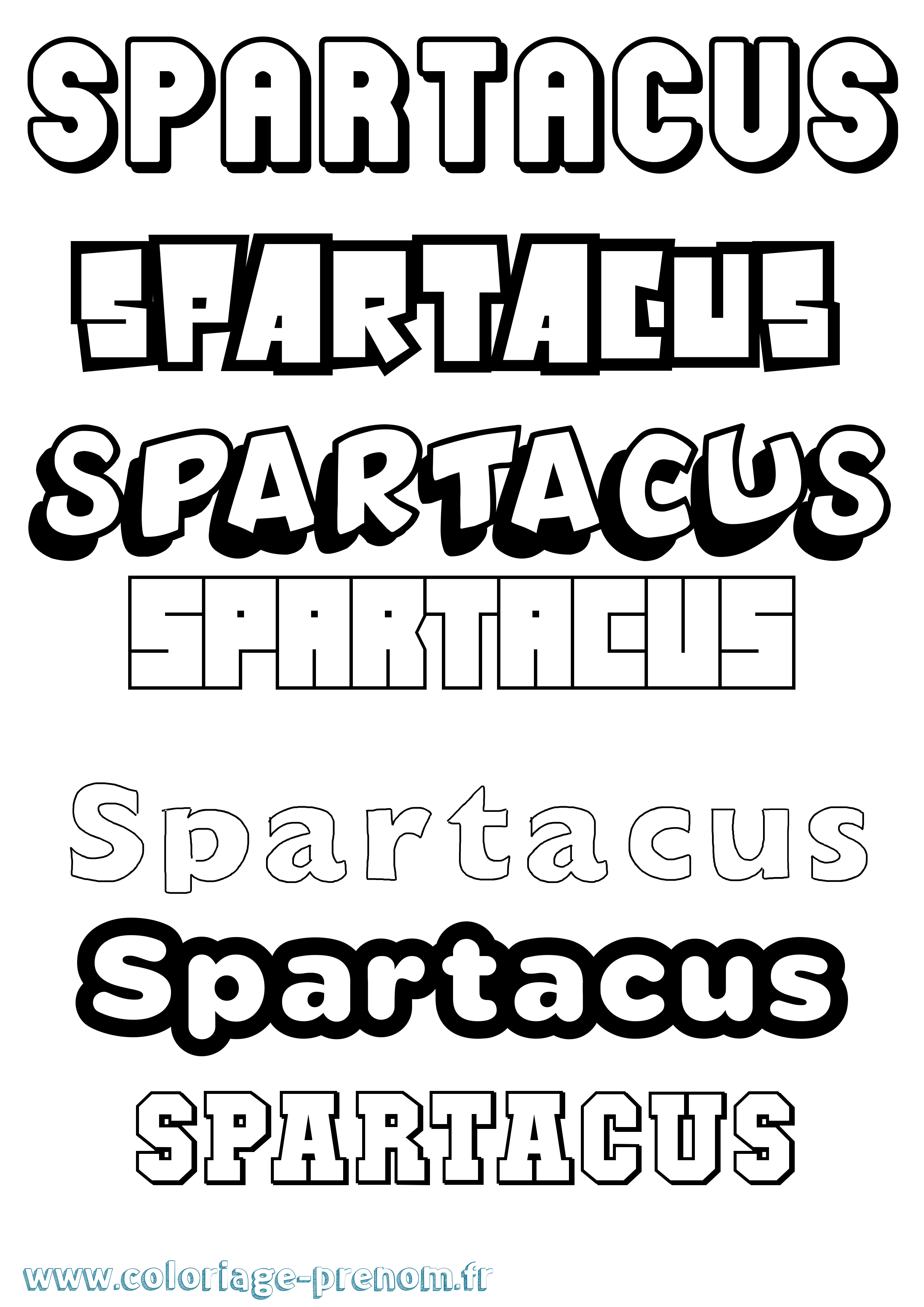 Coloriage Spartacus Simple Coloriage prénom Spartacus Simple